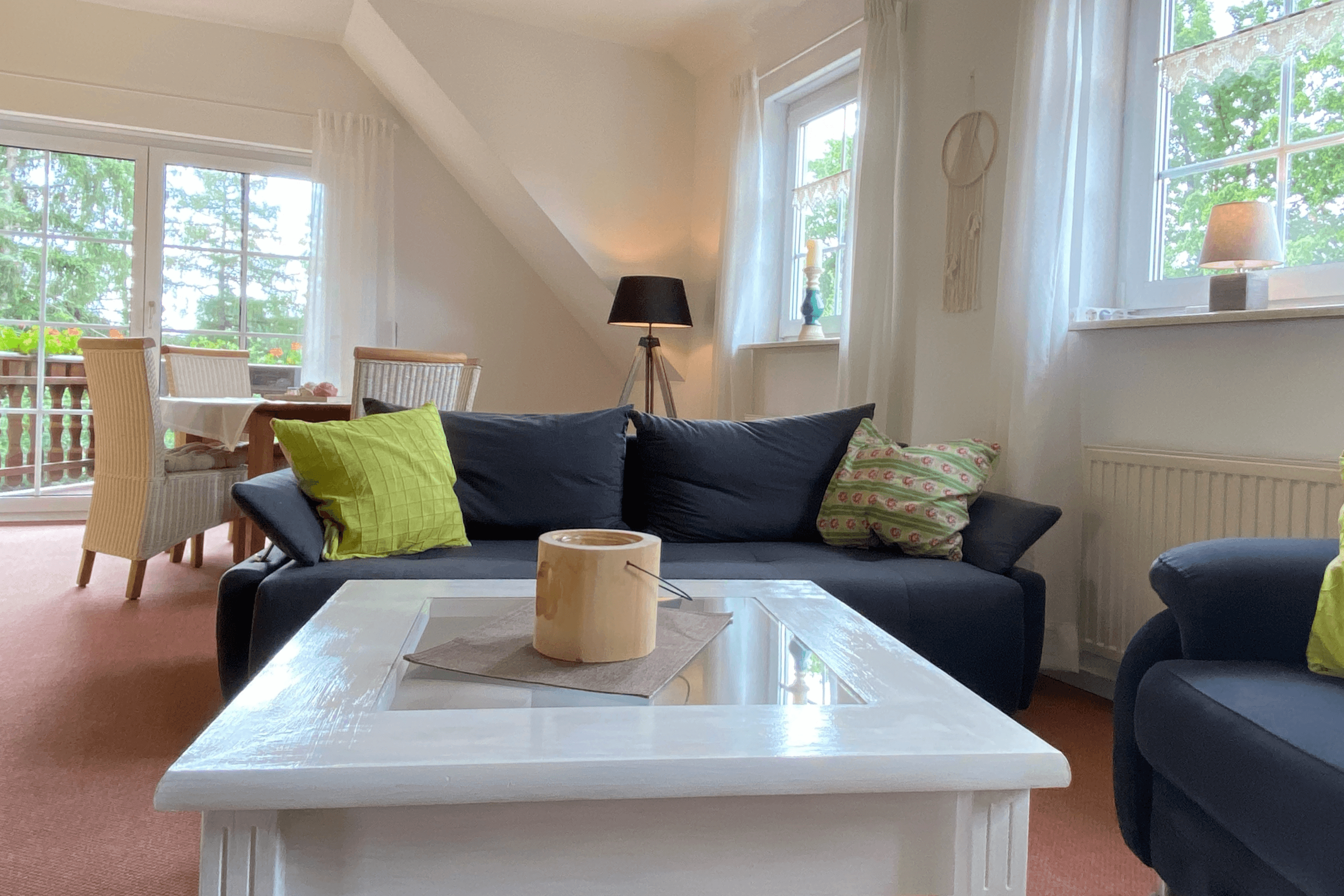 Wohnzimmer Ferienhaus am Heidesee in Müden Örtze