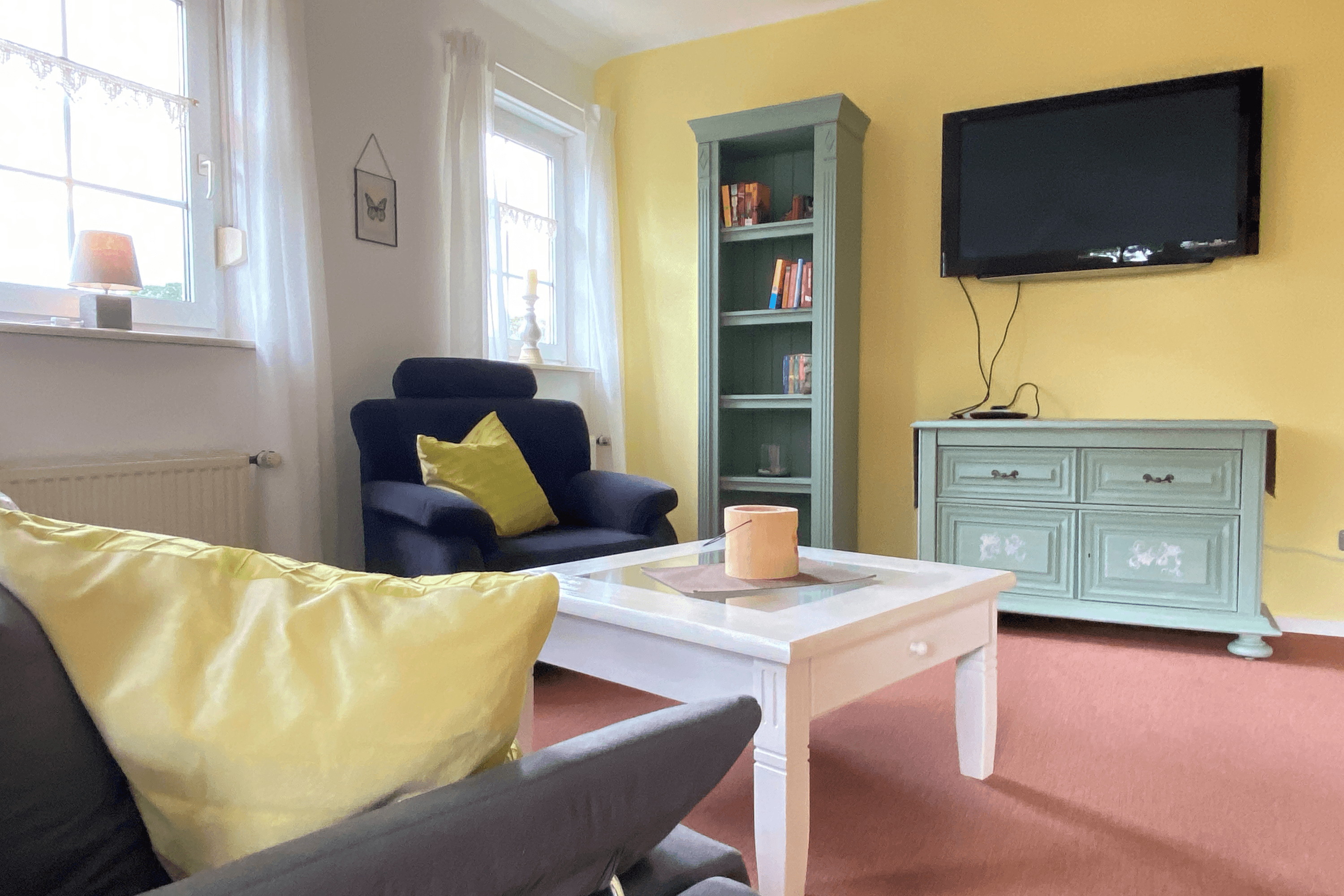 Wohnzimmer Ferienhaus am Heidesee in Müden Örtze