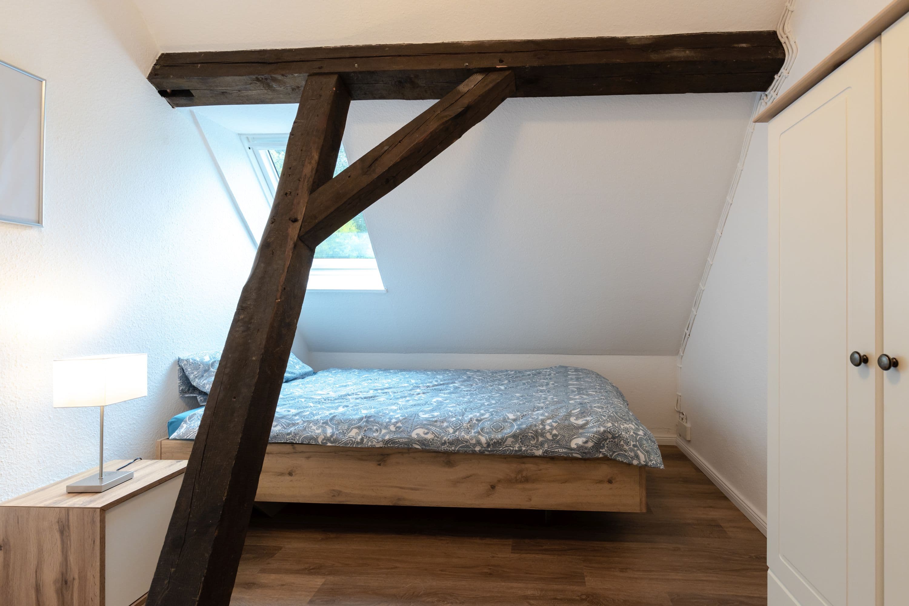 Kleines Schlafzimmer in dem Ferienhaus Heidschnuckenhof Niederohe
