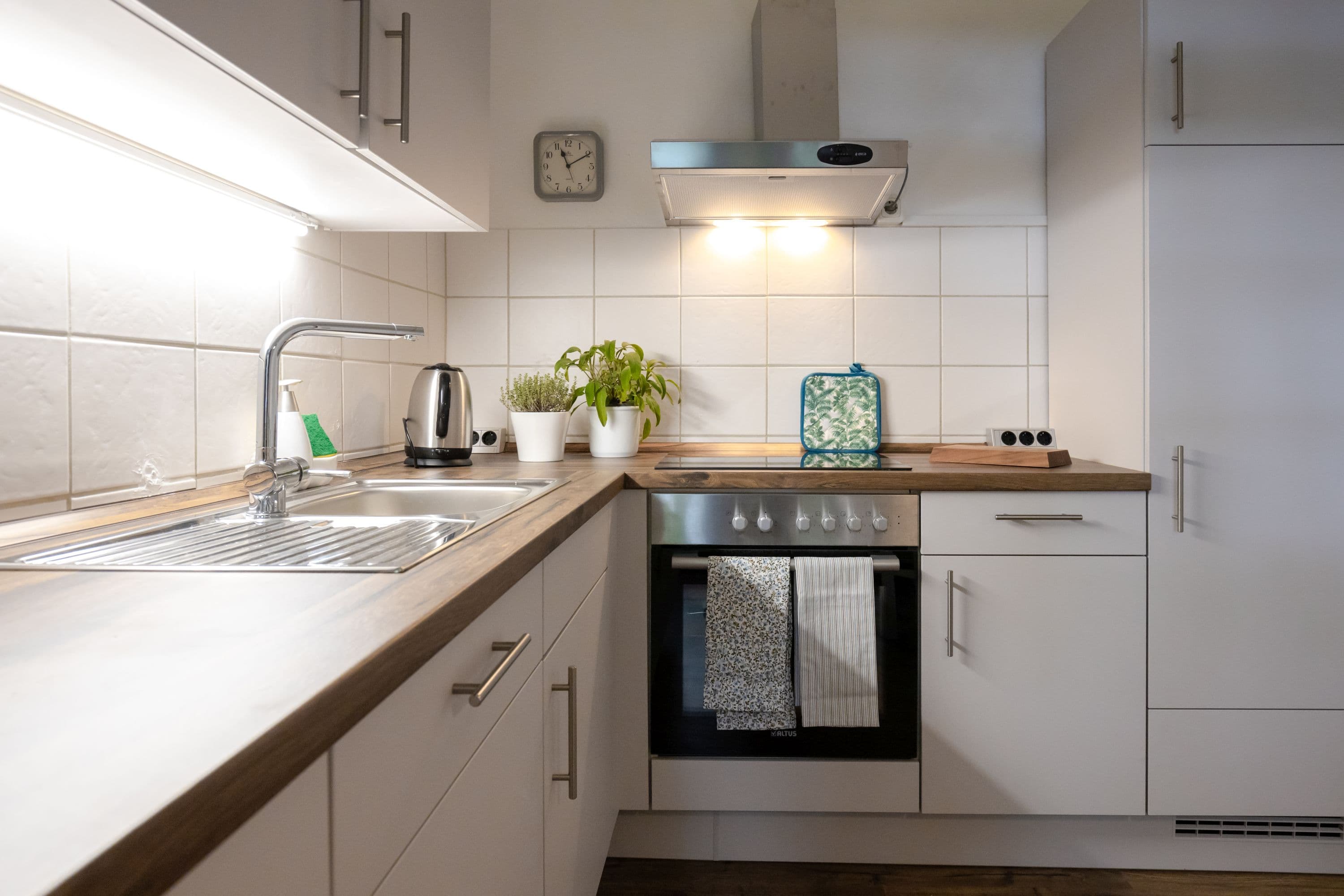 Küche in dem Ferienhaus Heidschnuckenhof Niederohe
