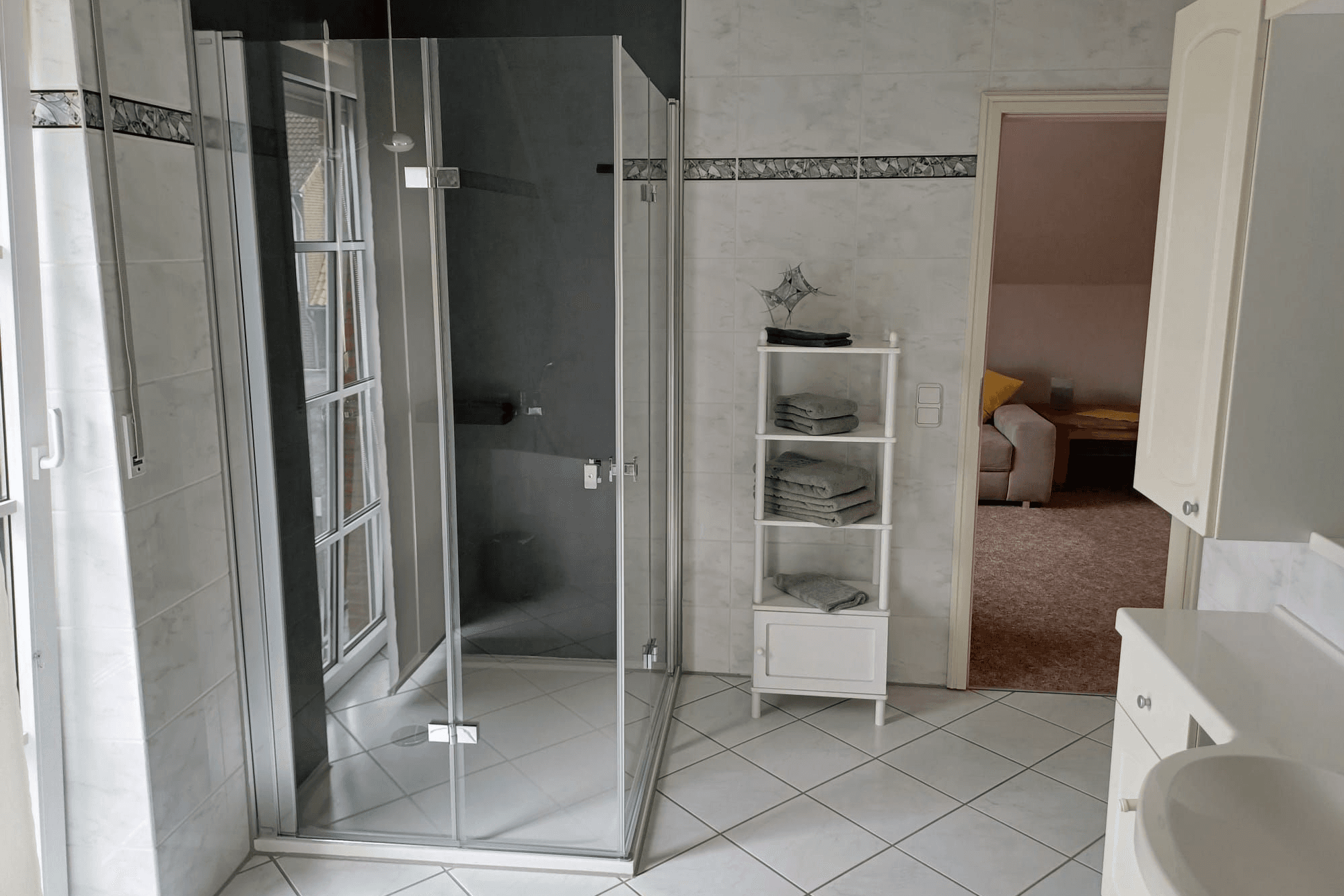 Badezimmer in Nolte's Ferienwohnung Bröckel