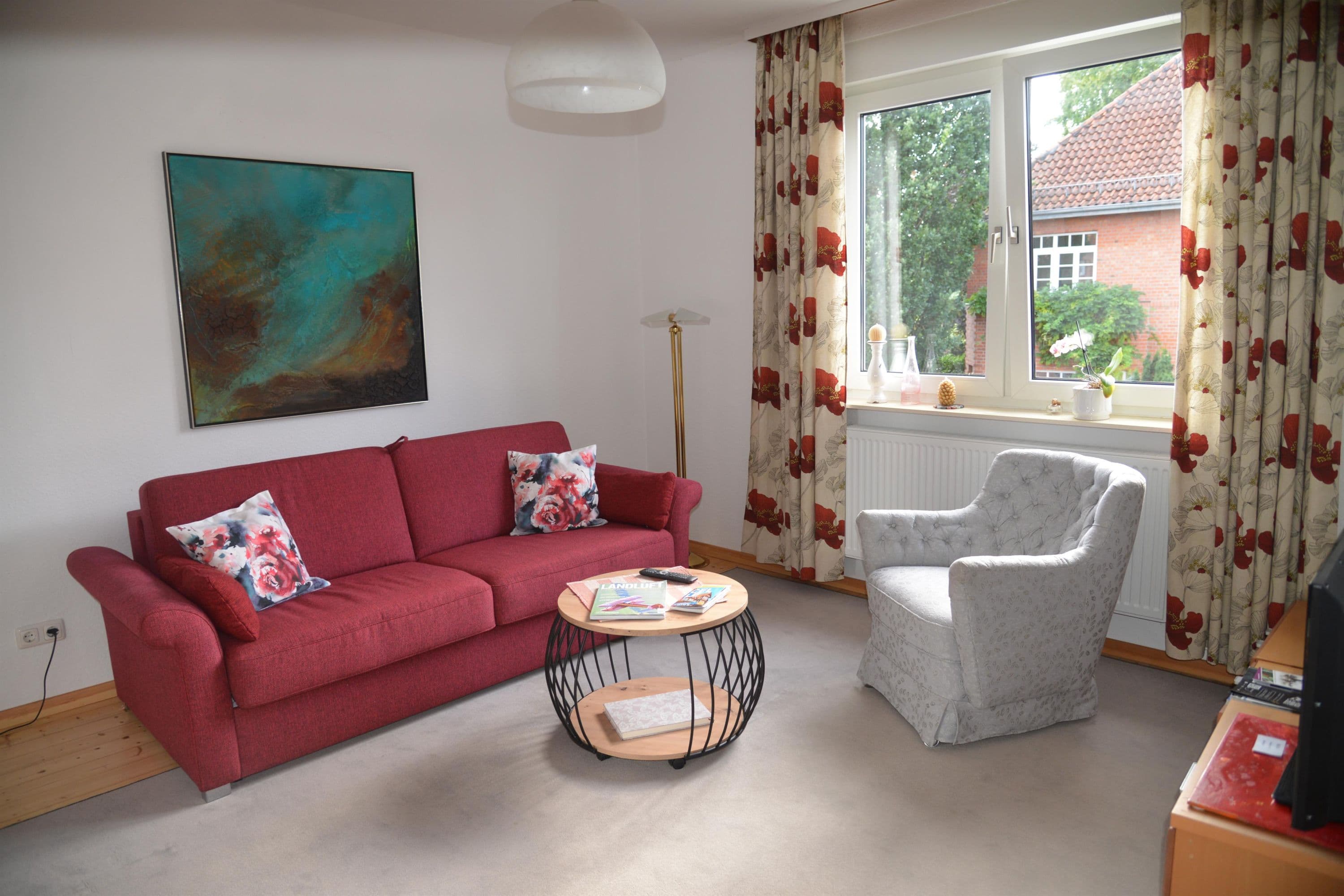 Wohnzimmer in der Wohnung 2 Appartements am Rosengarten