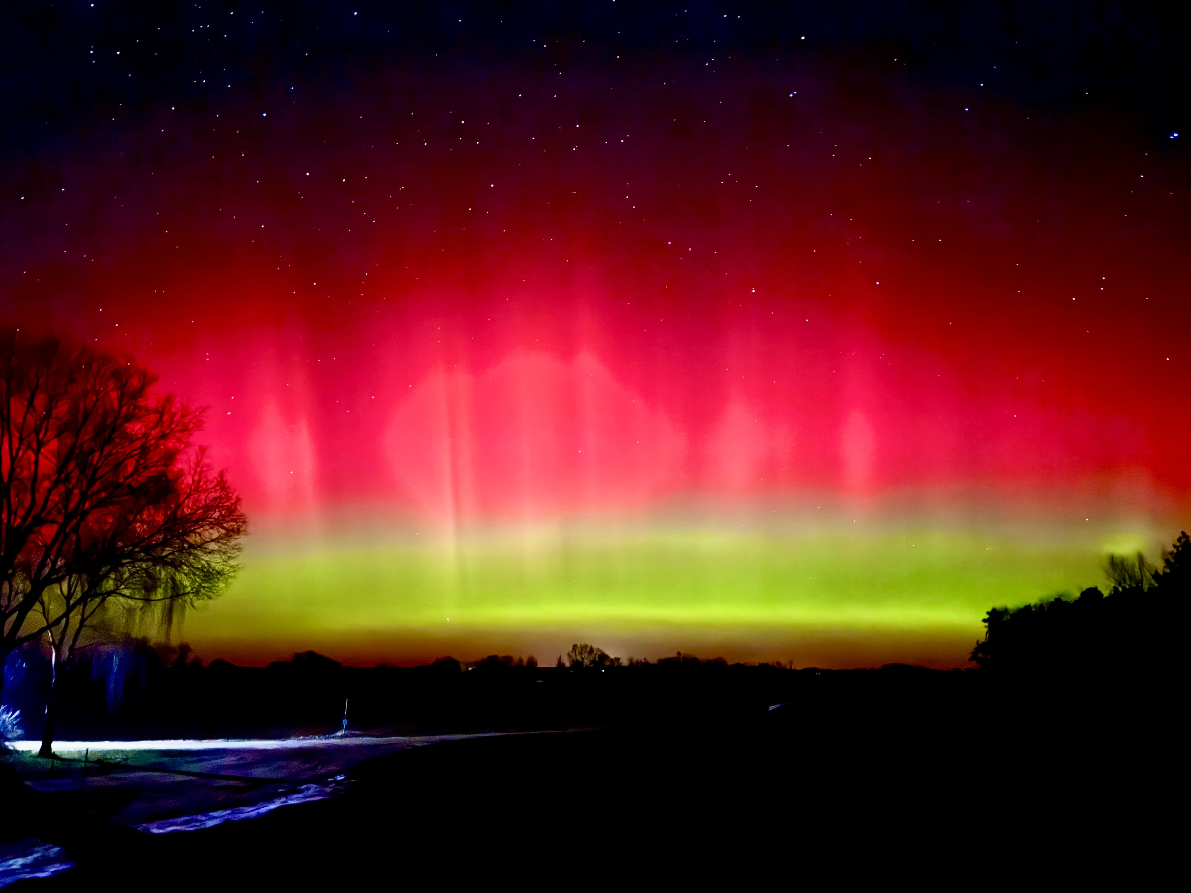 Beeindruckendes Polarlicht über der Lüneburger Heide
