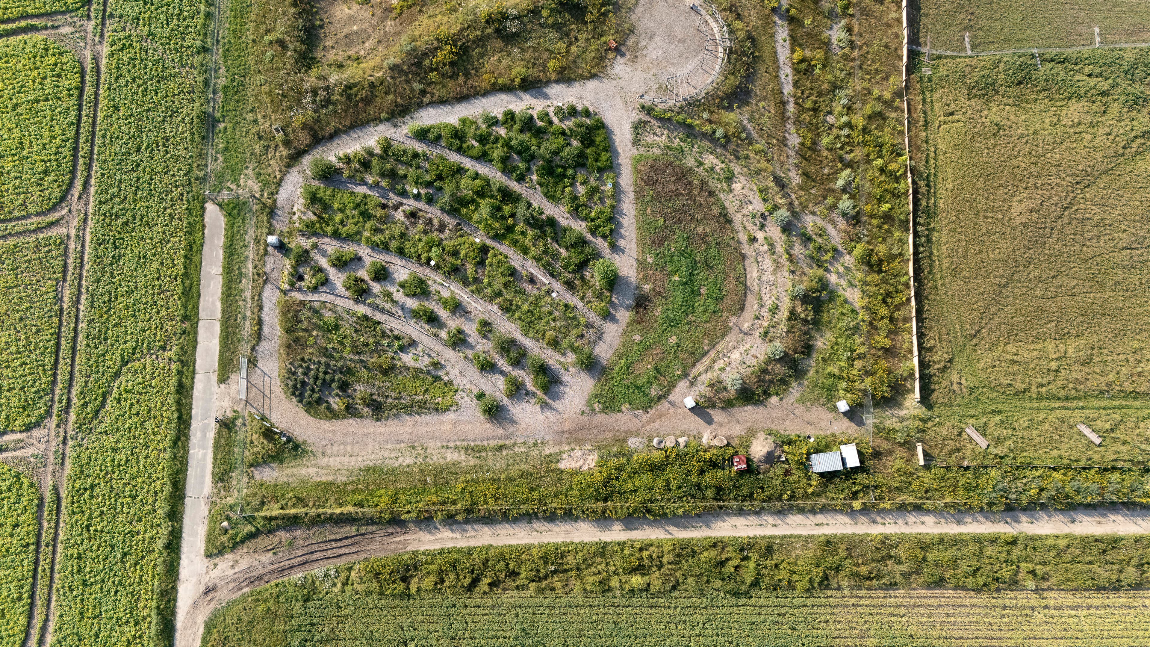 Hof an den Teichen, Waldgarten von oben