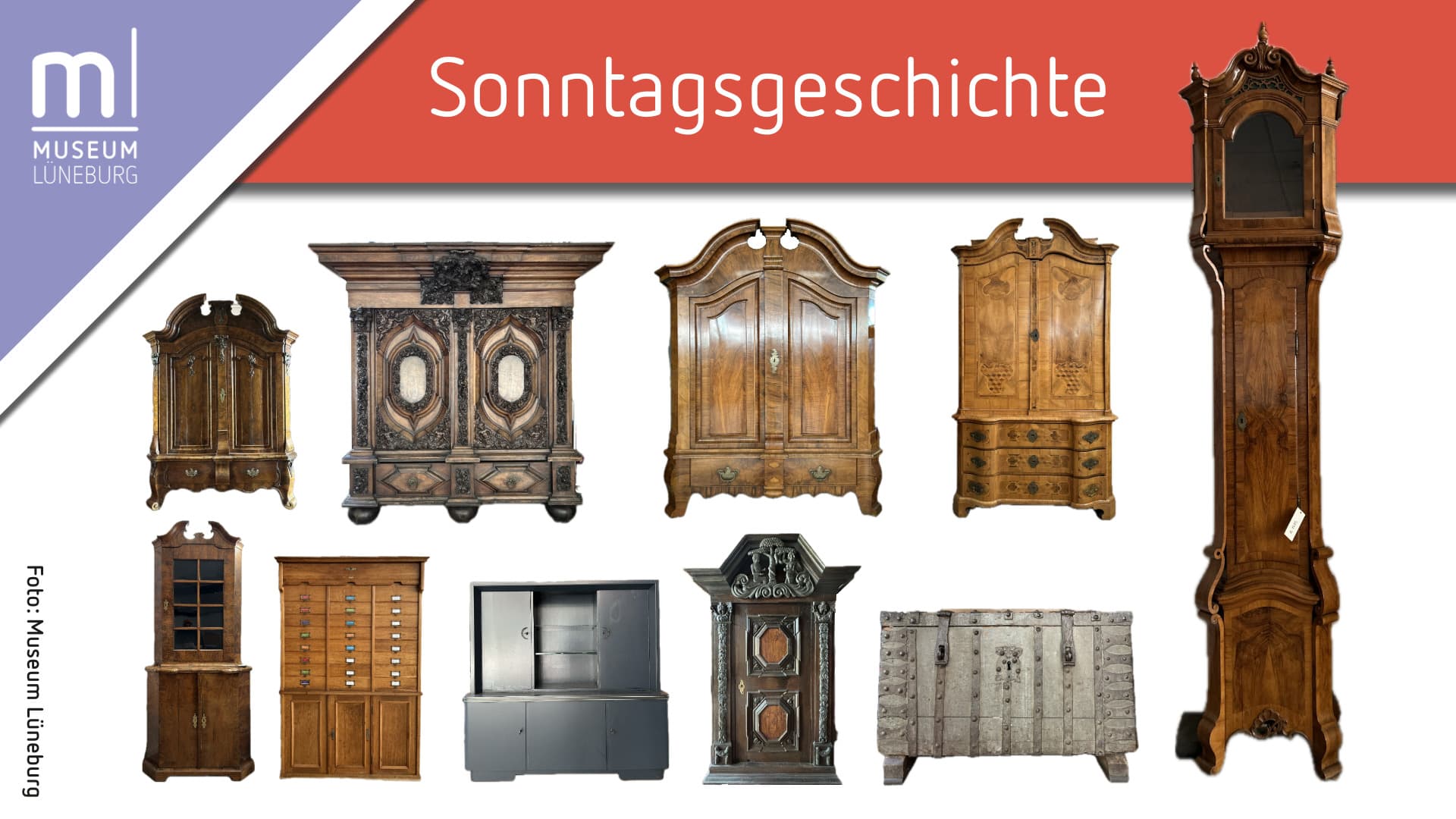 Collage aus verschiedenen Möbelstücken aus unterschiedlichen Zeitepochen