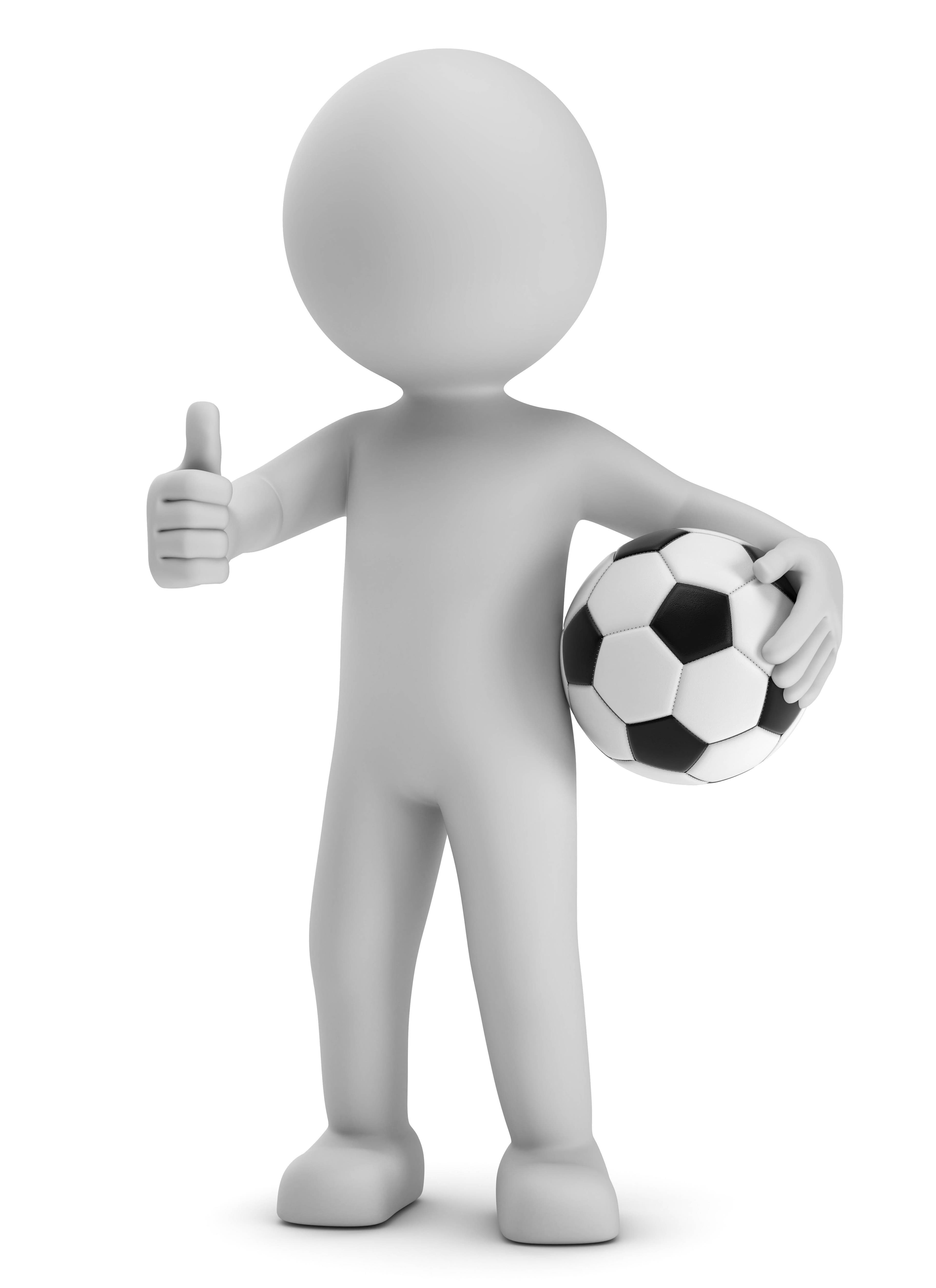 3d Männchen mit Fussball