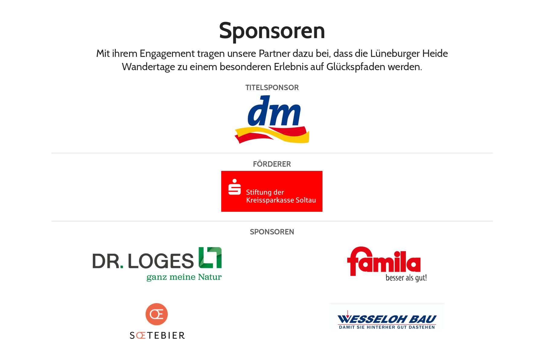 Die Sponsoren der Lüneburger Heide Wandertage