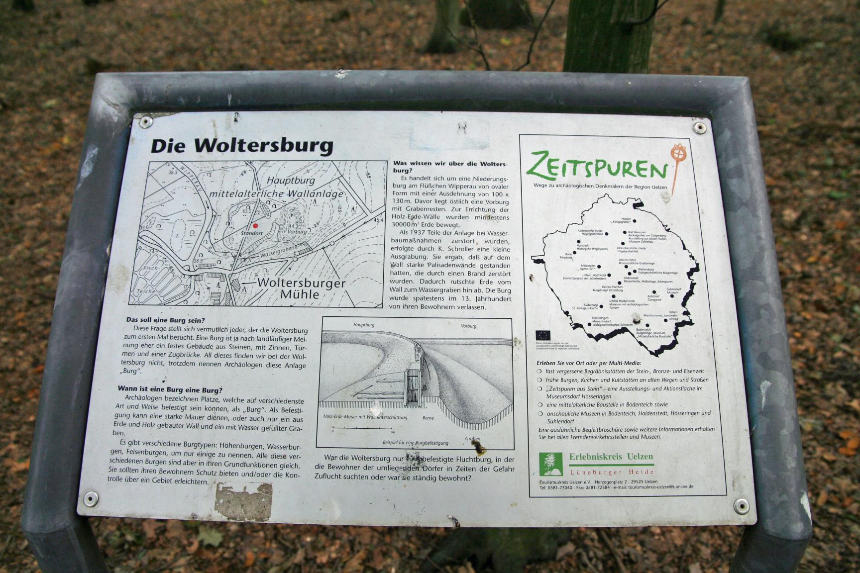 Informationstafel Burganlage Woltersburg
