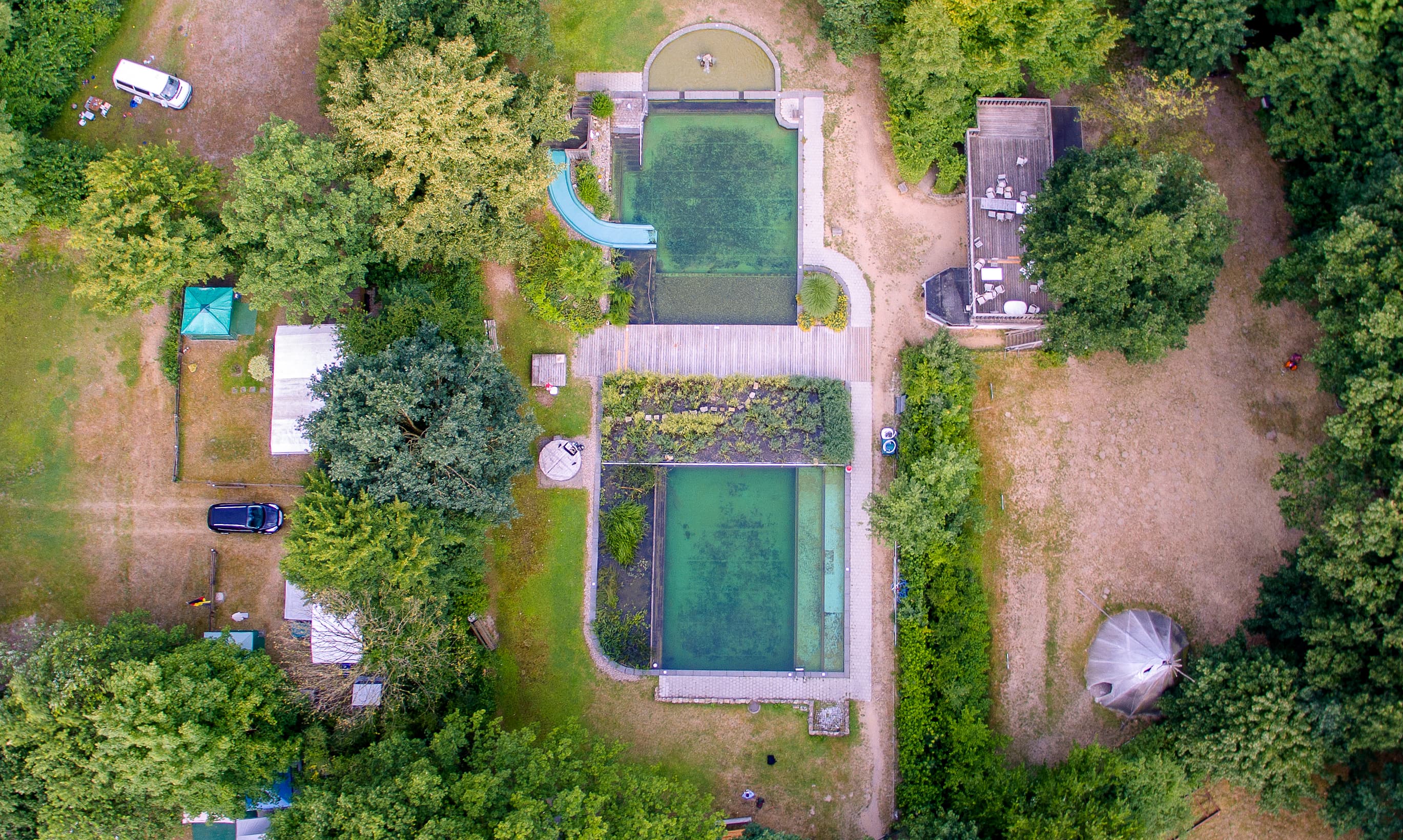 NaturFreiBad im Uhlenköper-Camp von oben
