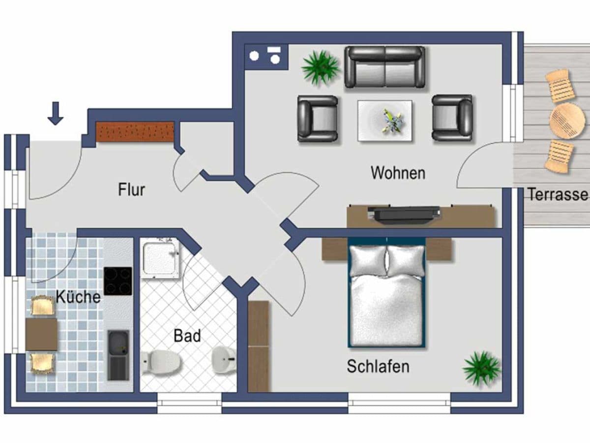 Ferienwohnung Heuer Grundriss