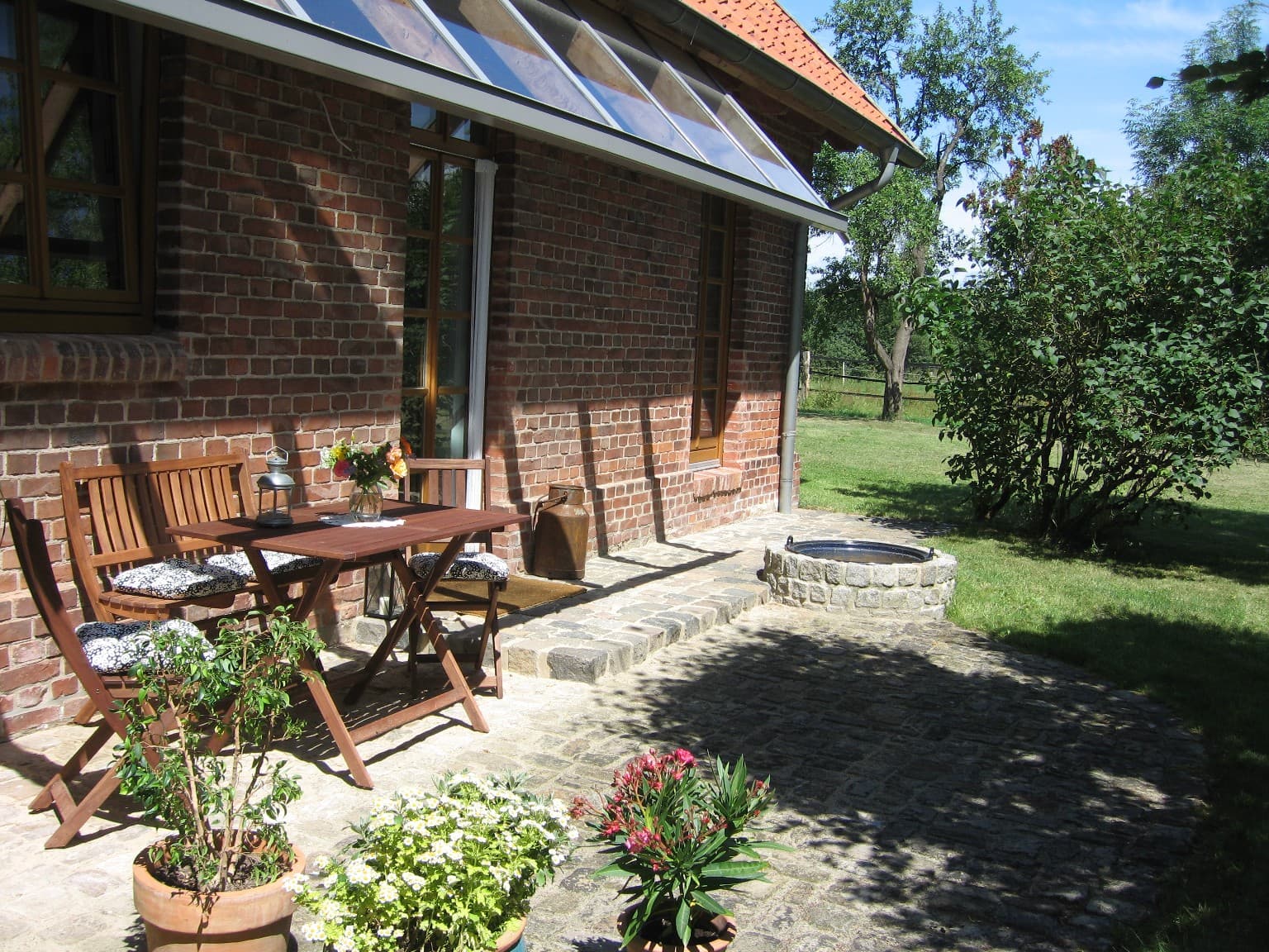 Terrasse der Ferienwohnung Klein-Grindau