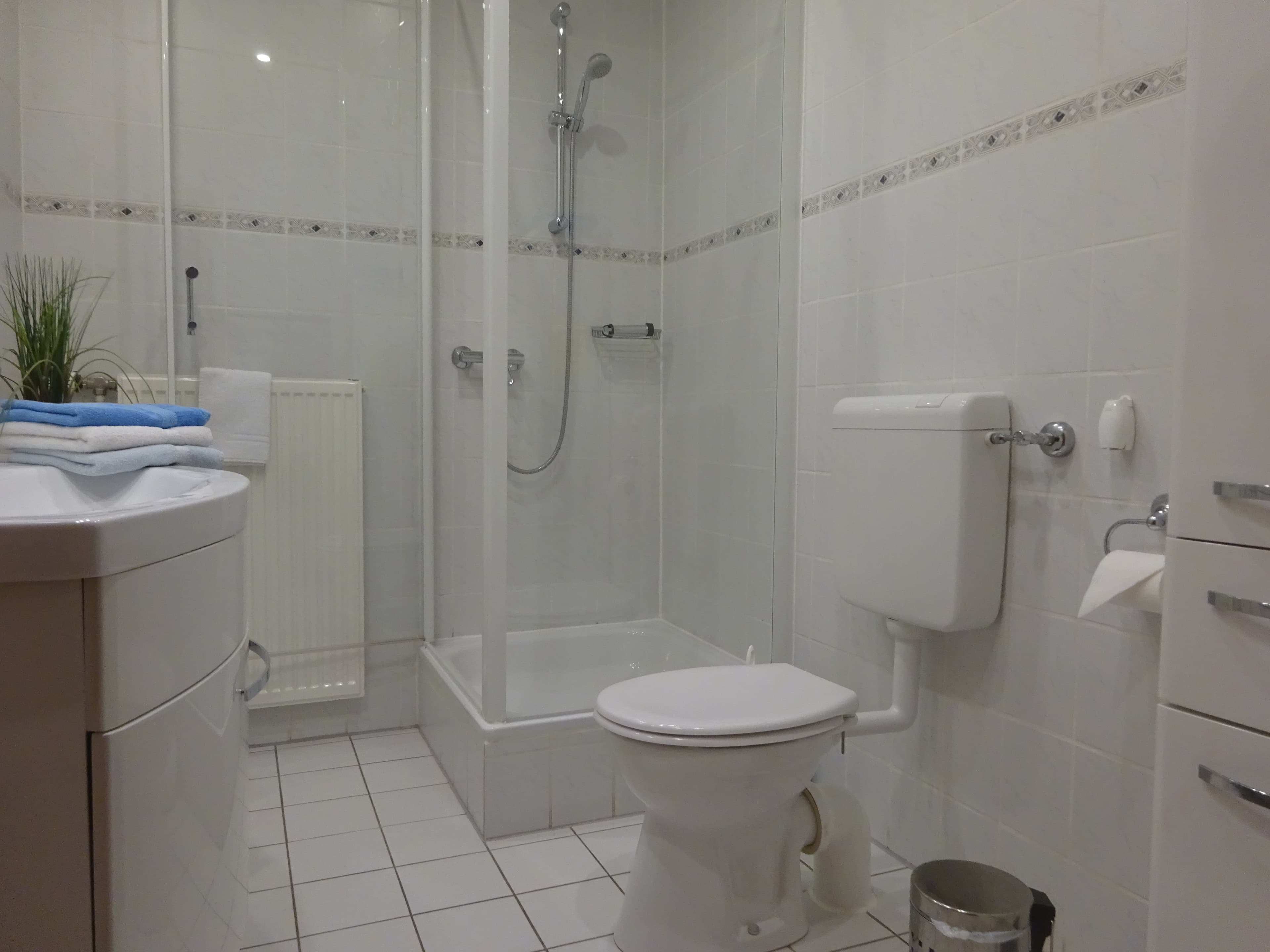 Badezimmer in der Ferienwohnung Bultmanns Hof