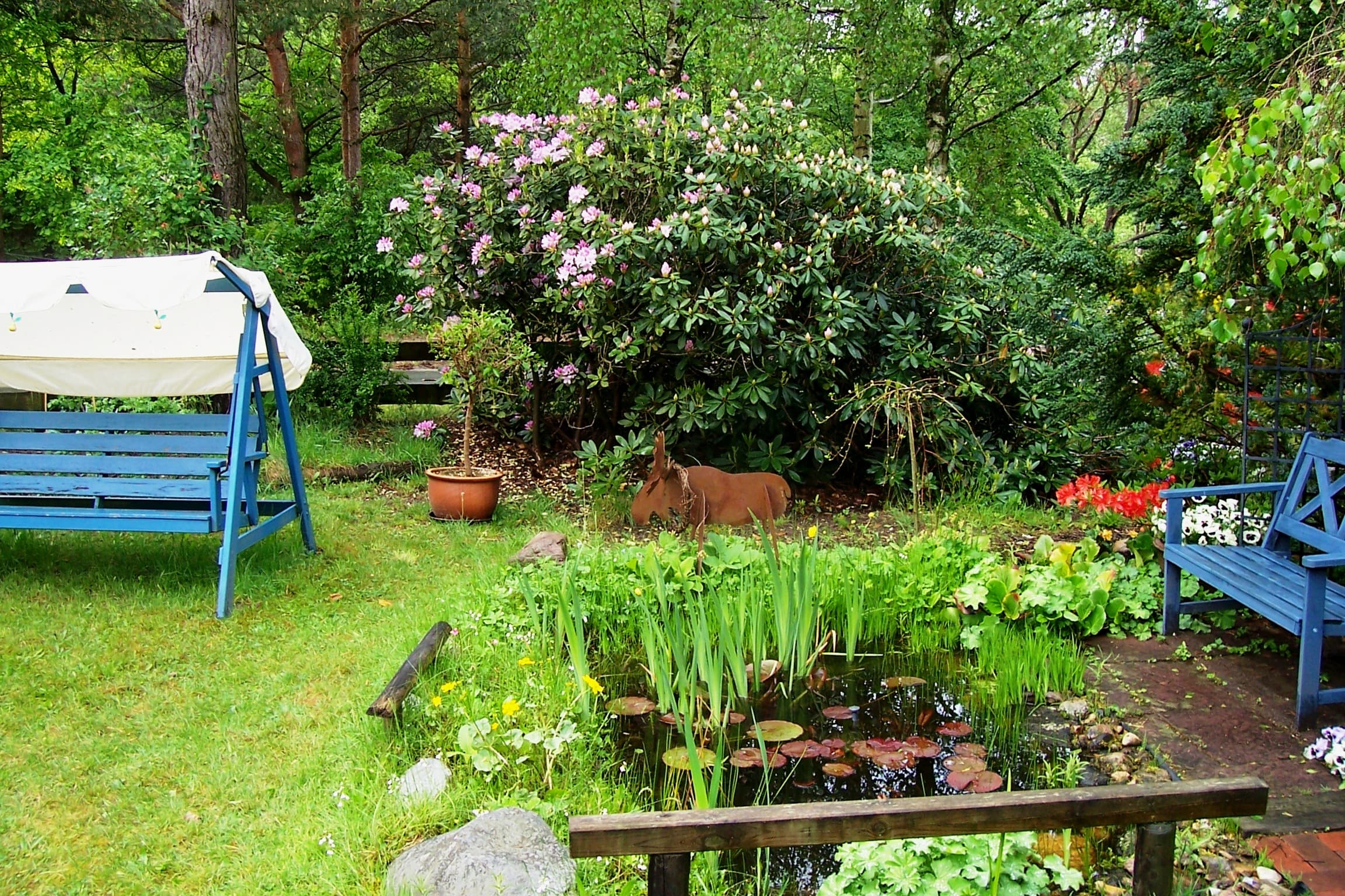 Ferienwohnung Haus Heckenrose Gartenteich 