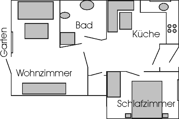 Grundriss der in der Ferienwohnung Lühmann 2 in Schneverdingen
