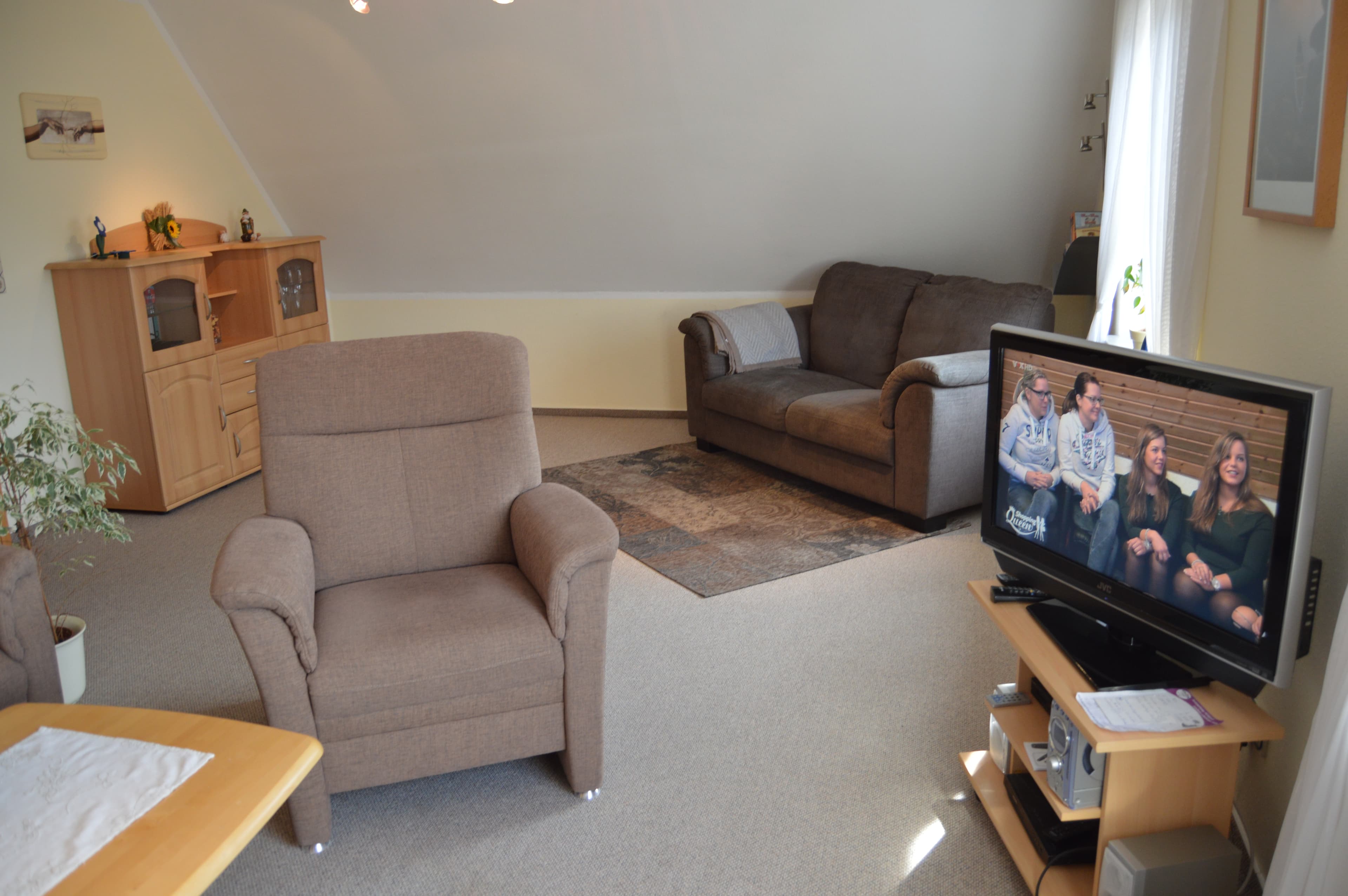 Das Wohnzimmer in der Ferienwohnung Heidegeist in Neuenkirchen