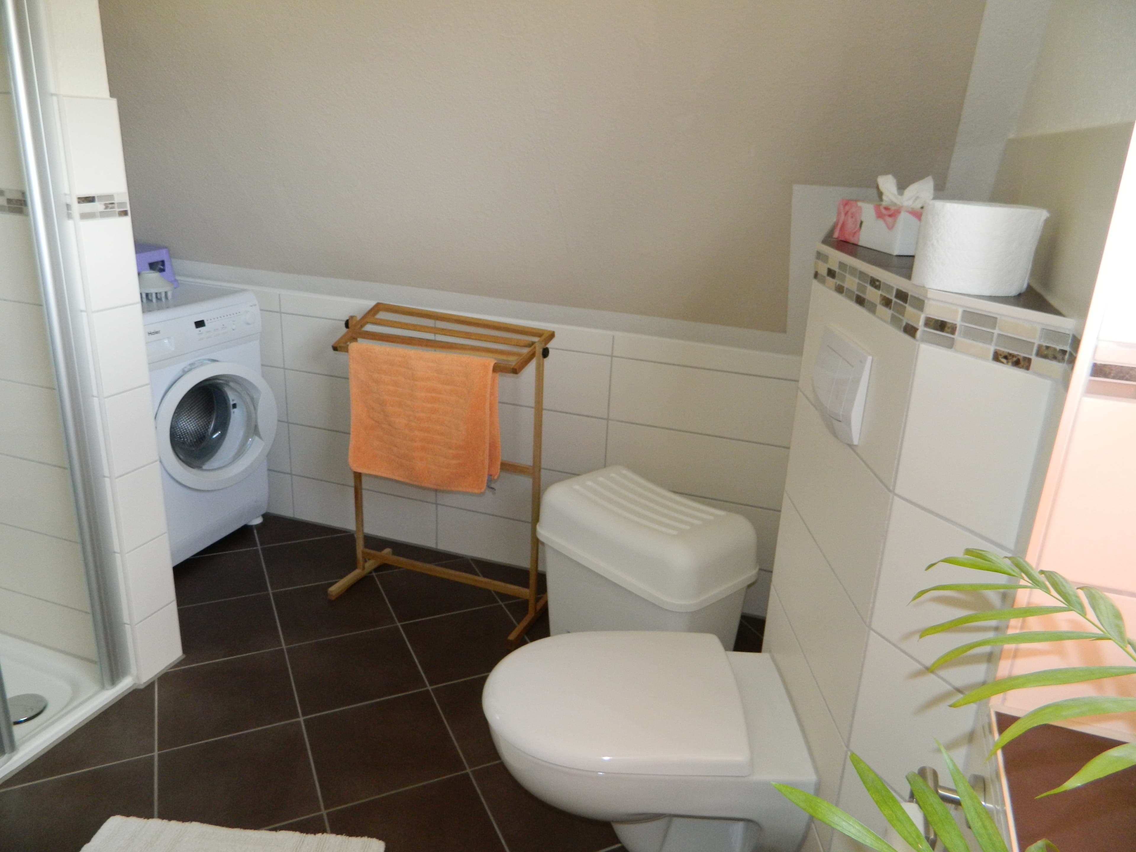 Das Badezimmer in der Ferienwohnung Heidegeist in Neuenkirchen