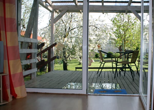 Terrasse der Ferienwohnung Am Apfelgarten C1 in Lüneburg