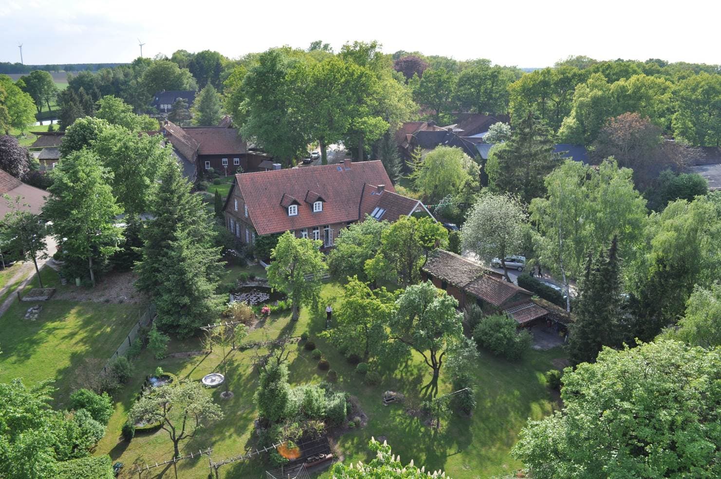 Luftansicht Ferienwohnung "Alte Schule Bollersen"