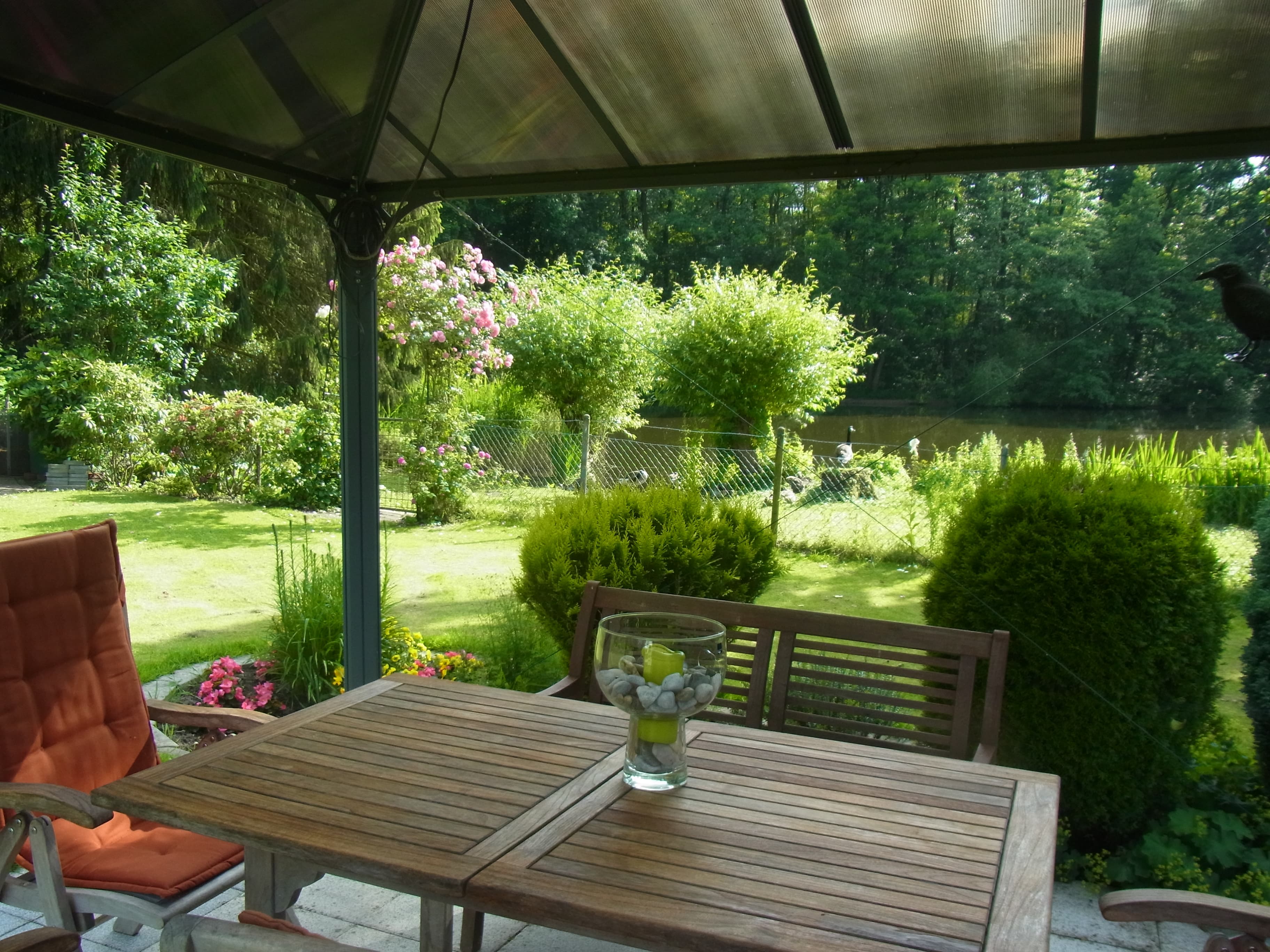 Ferienwohnung Haus am Schwanenteich Terrasse