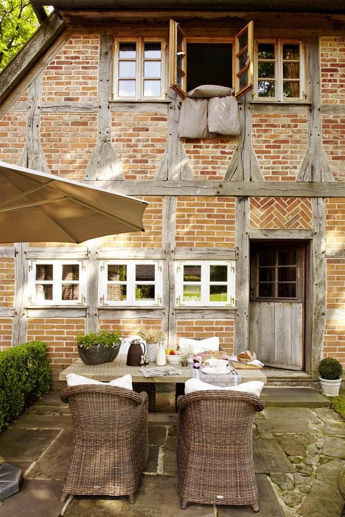 Terrasse des kleinen Ferienhauses in Neuenkirchen