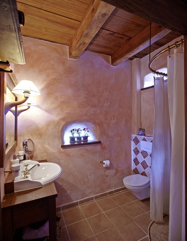 Badezimmer in dem kleinen Ferienhaus in Neuenkirchen