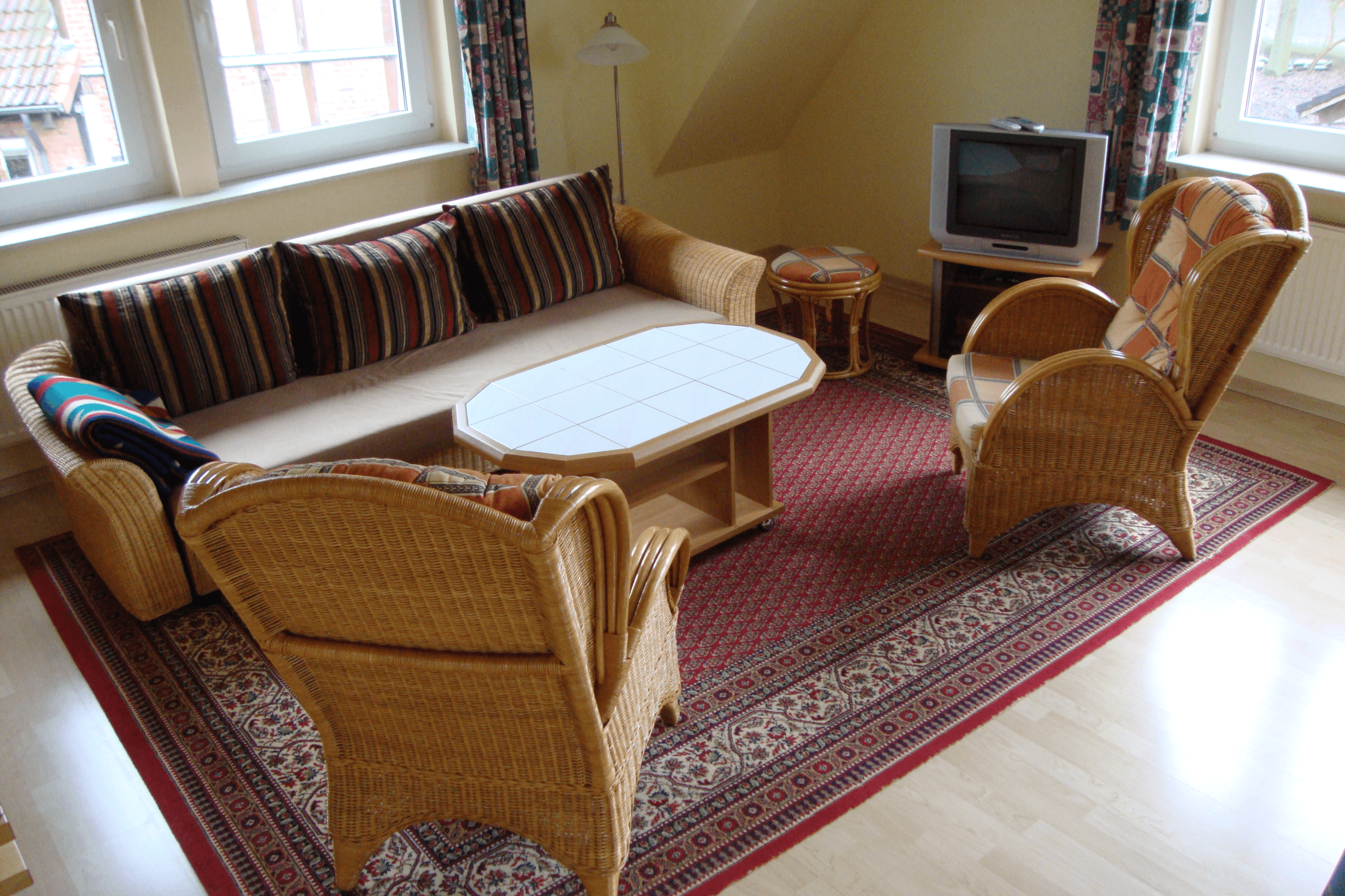 Wohnzimmer in der Ferienwohnung Hof Diestel