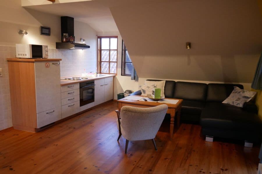 Essbereich der Ferienwohnung Meisennest auf dem Ferienhof Holste