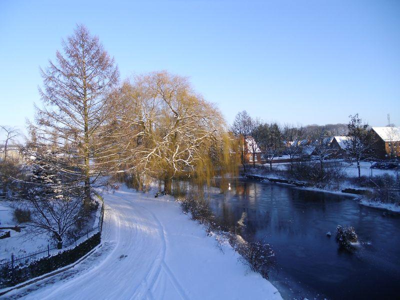 Ausblick im Winter Urlaub in der "Oldenstädter Wassermühle"