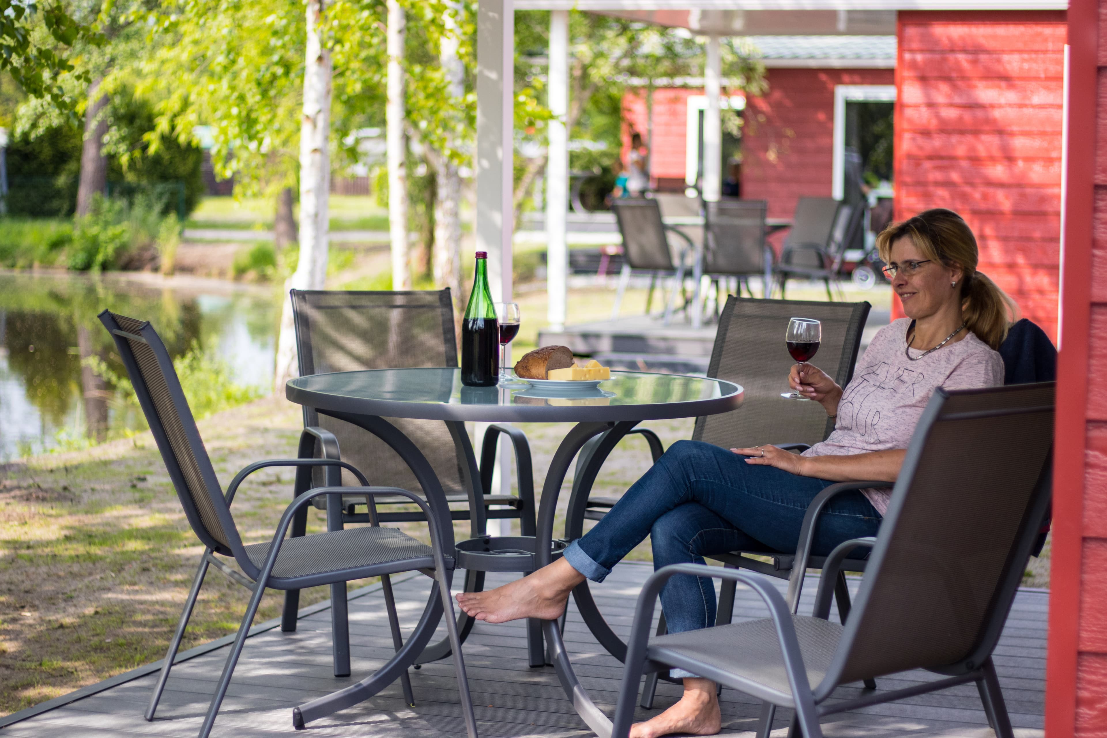 Campingpark Hüttensee Mobilheim XL Terrasse