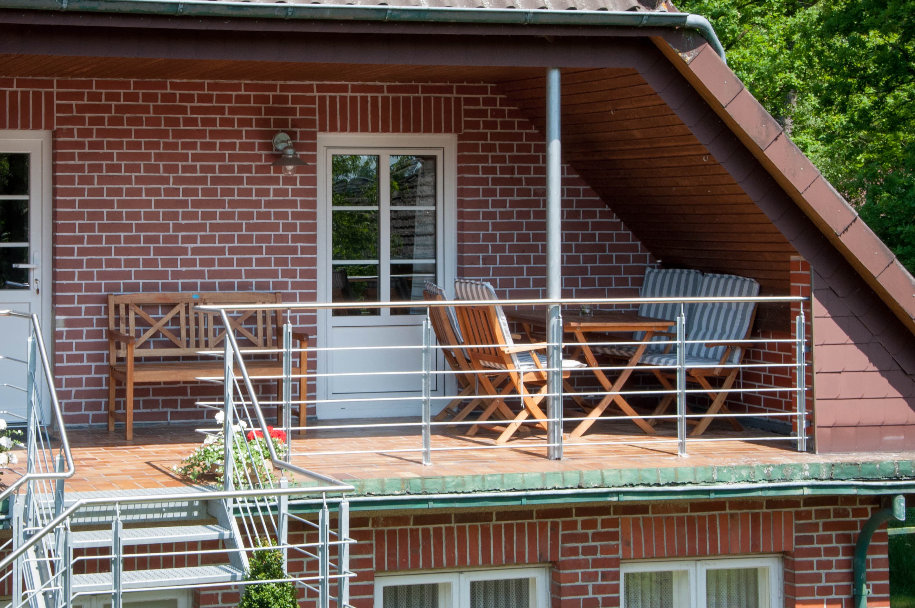 Ferienwohnung Bultmanns Hof Loggia 