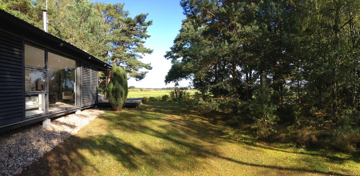 Außenansicht Ferienhaus Heide Lodge