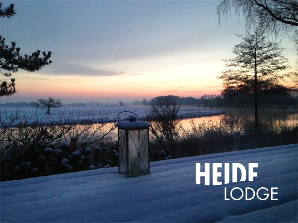 Winterimpression Ferienhaus Heide Lodge