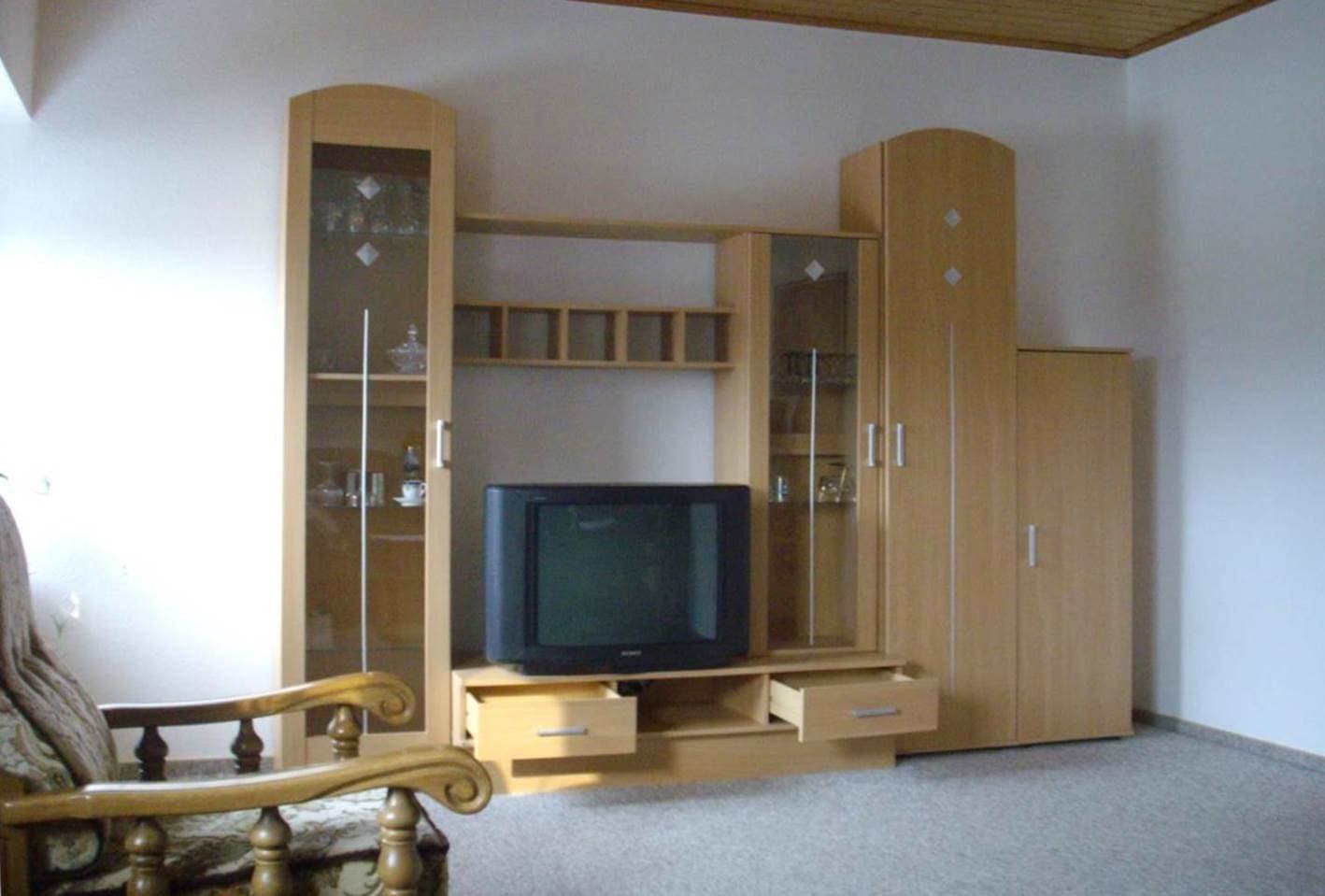 Wohnzimmer Ferienwohnung Hof Weide