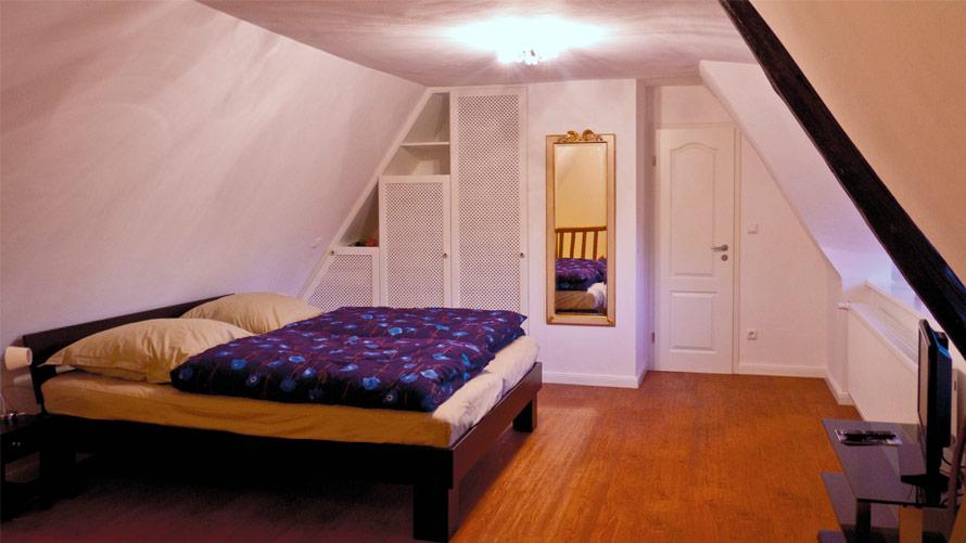 Schlafzimmer Ferienhaus Heidekate unter Reet