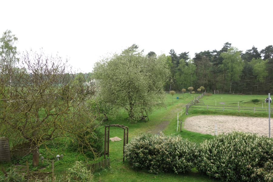 Blick aus dem Wohnzimmer auf der Kleinen Farm und Co in Tostedt