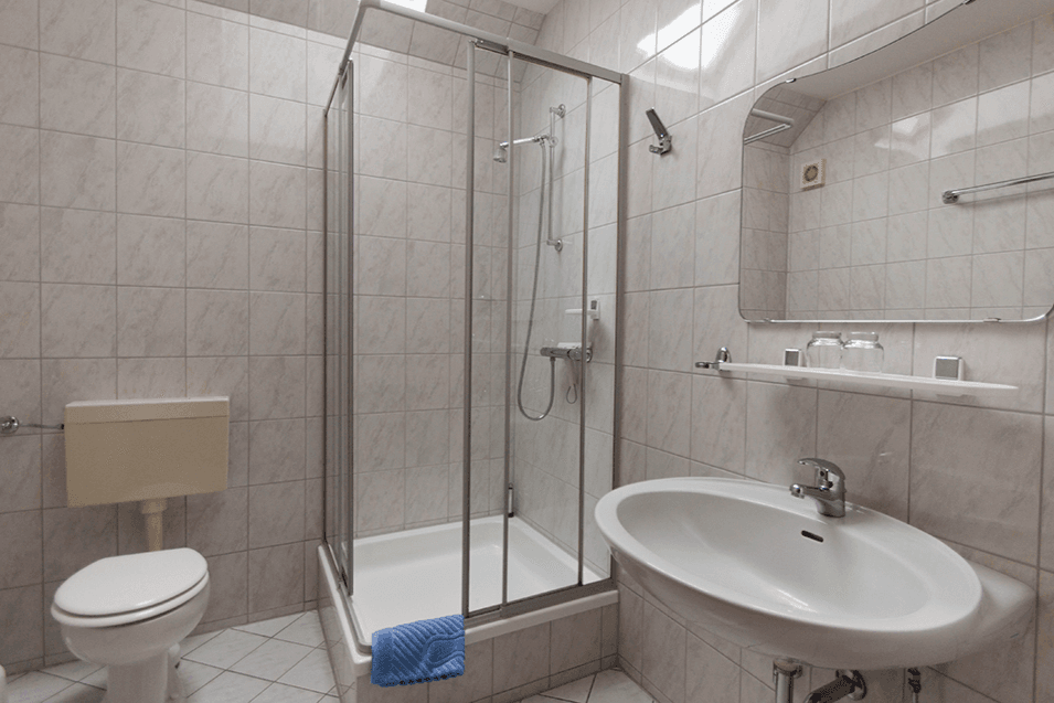 Dusche mit WC Ferienwohnung Bußmann