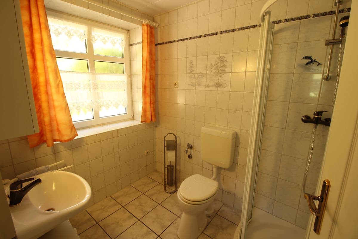 Badezimmer kleine Ferienwohnung Scharnebecks Mühle: Ferienwohnungen