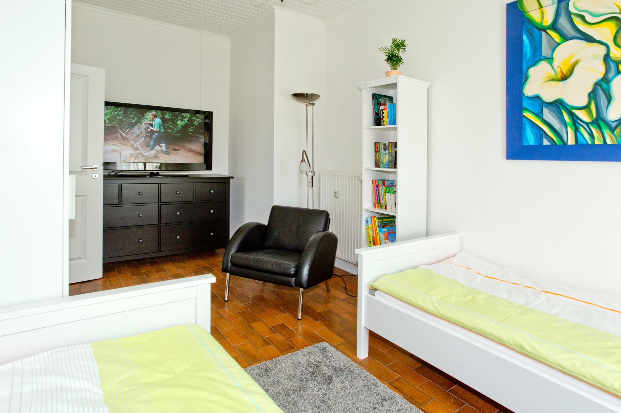 Schlafzimmer in der Ferienwohnung Zum Kaminzimmer in Toppenstedt