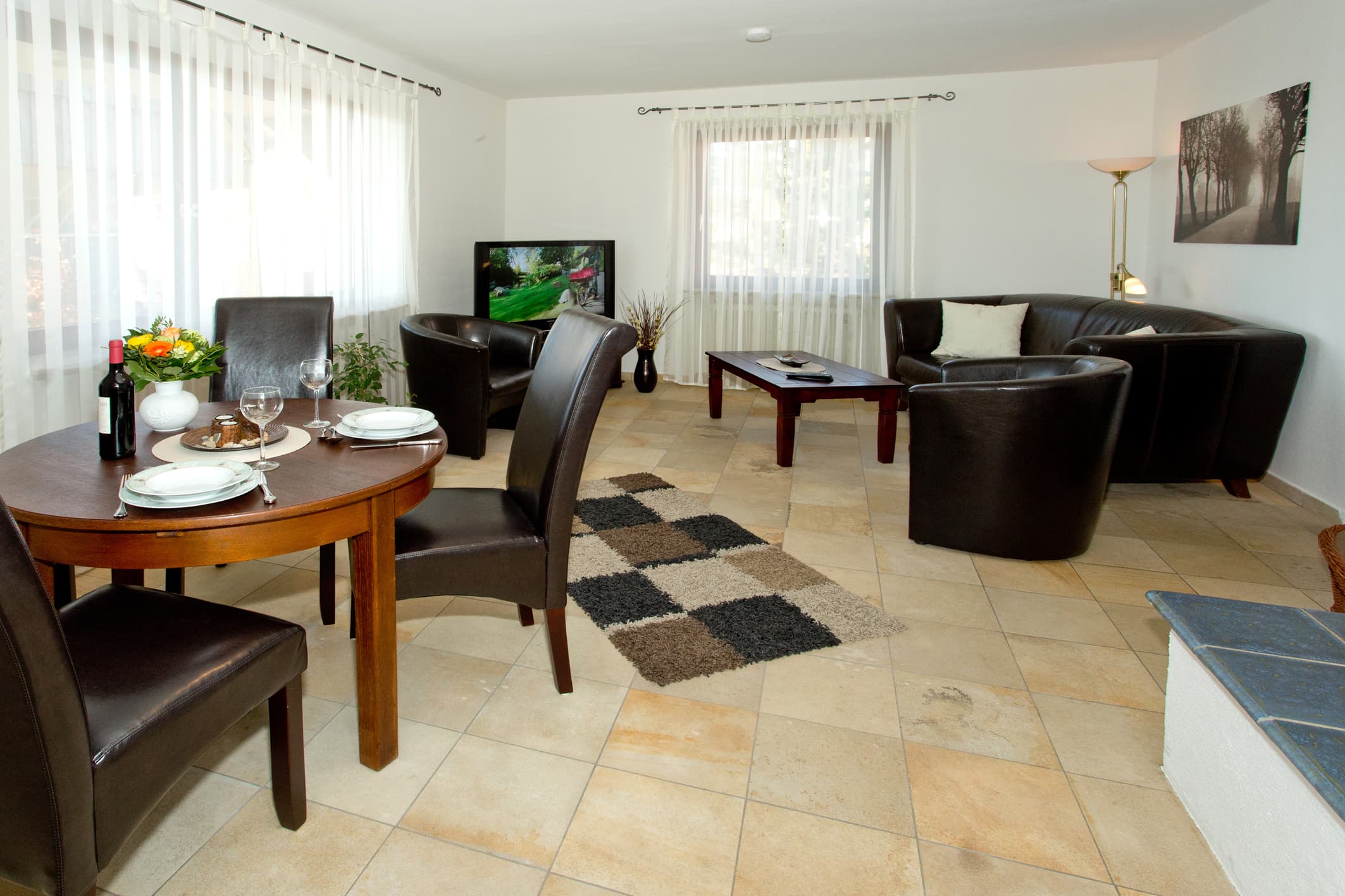 Ferienwohnung-Kaminzimmer-Wohnzimmer