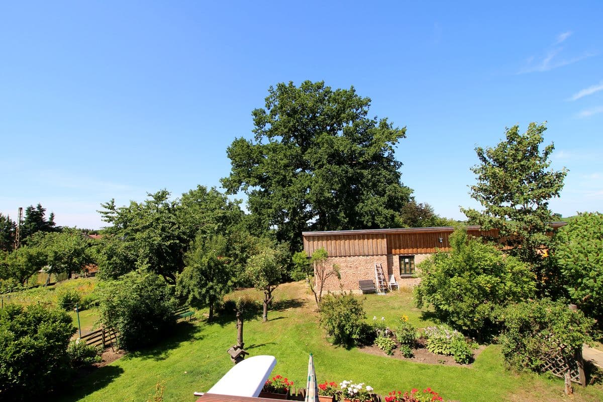 Ferienwohnung Am Moor Blick vom Balkon