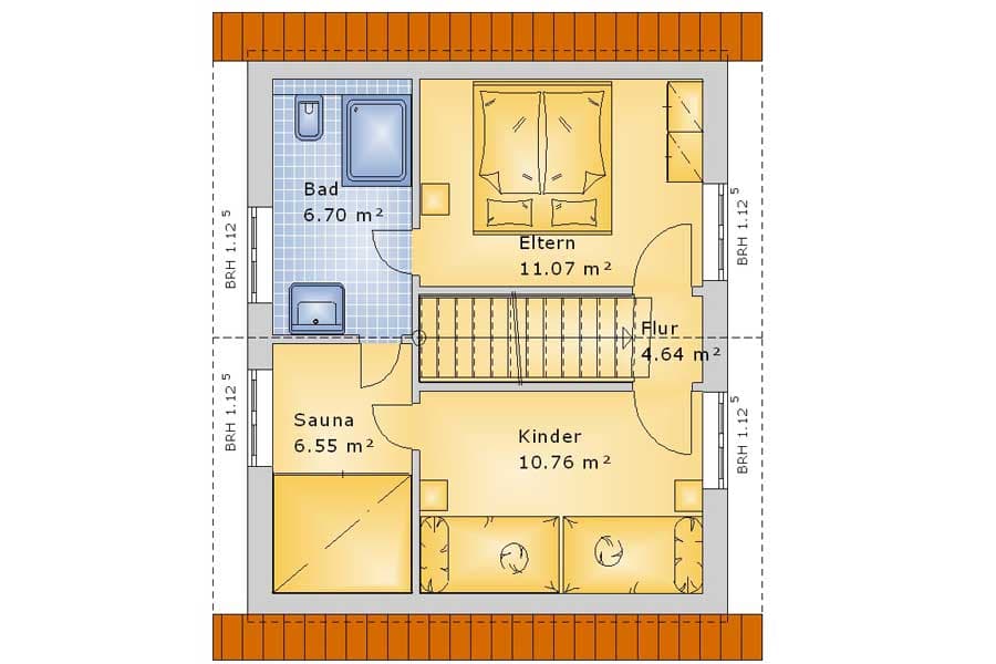 Ferienhaus Weissdorn, Grundriss DG