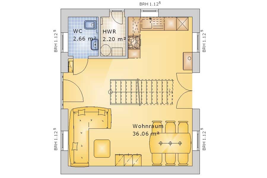 Ferienhaus Weissdorn, Grundriss EG