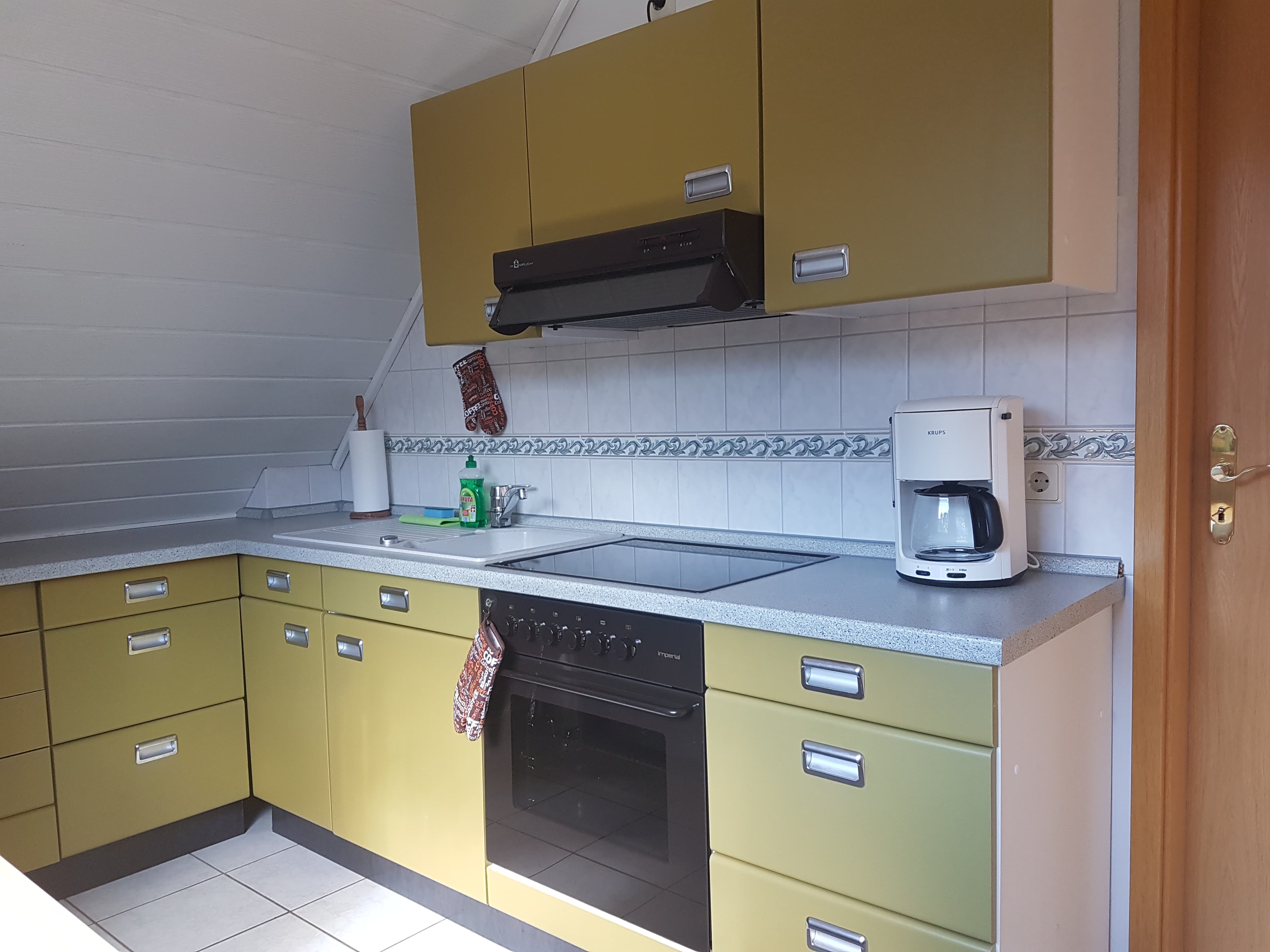 Küche in der Ferienwohnung am Seepark in Bad Bodenteich