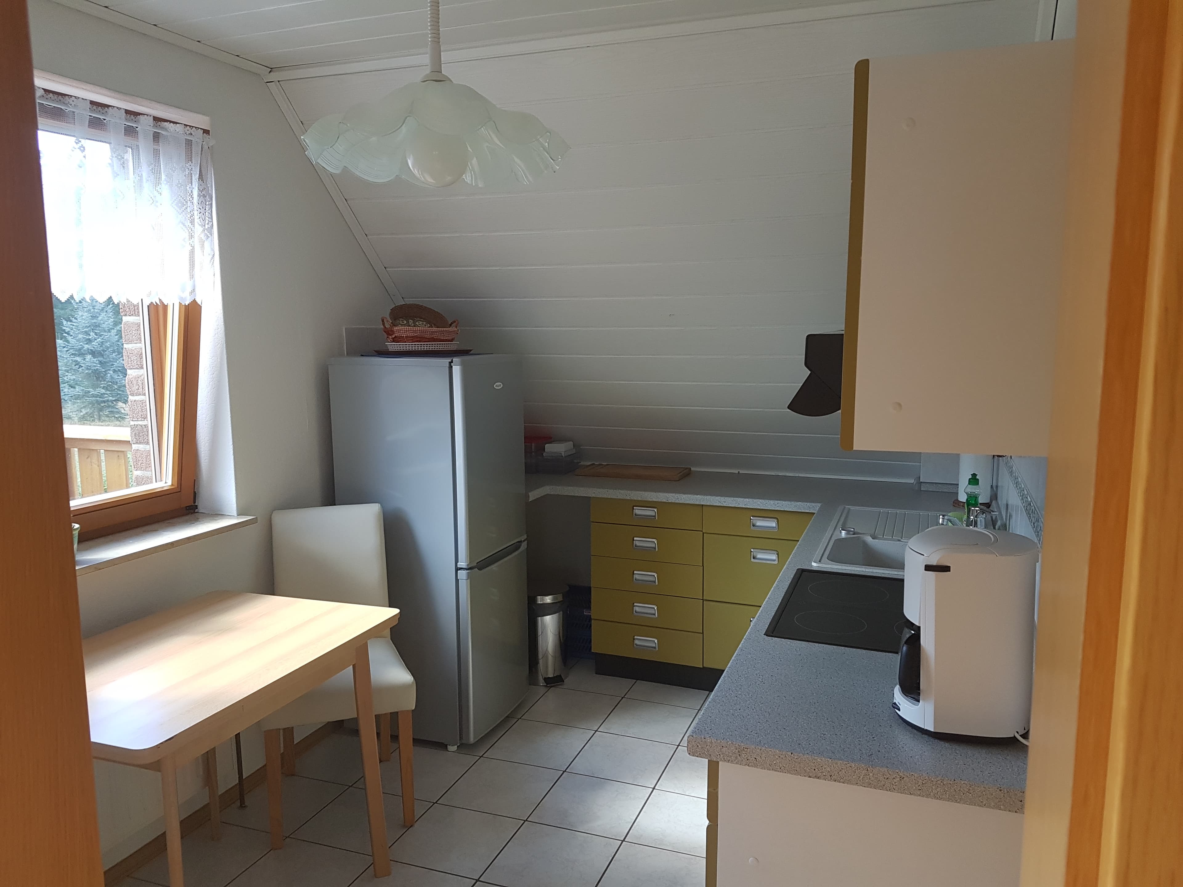 Küche in der Ferienwohnung am Seepark in Bad Bodenteich