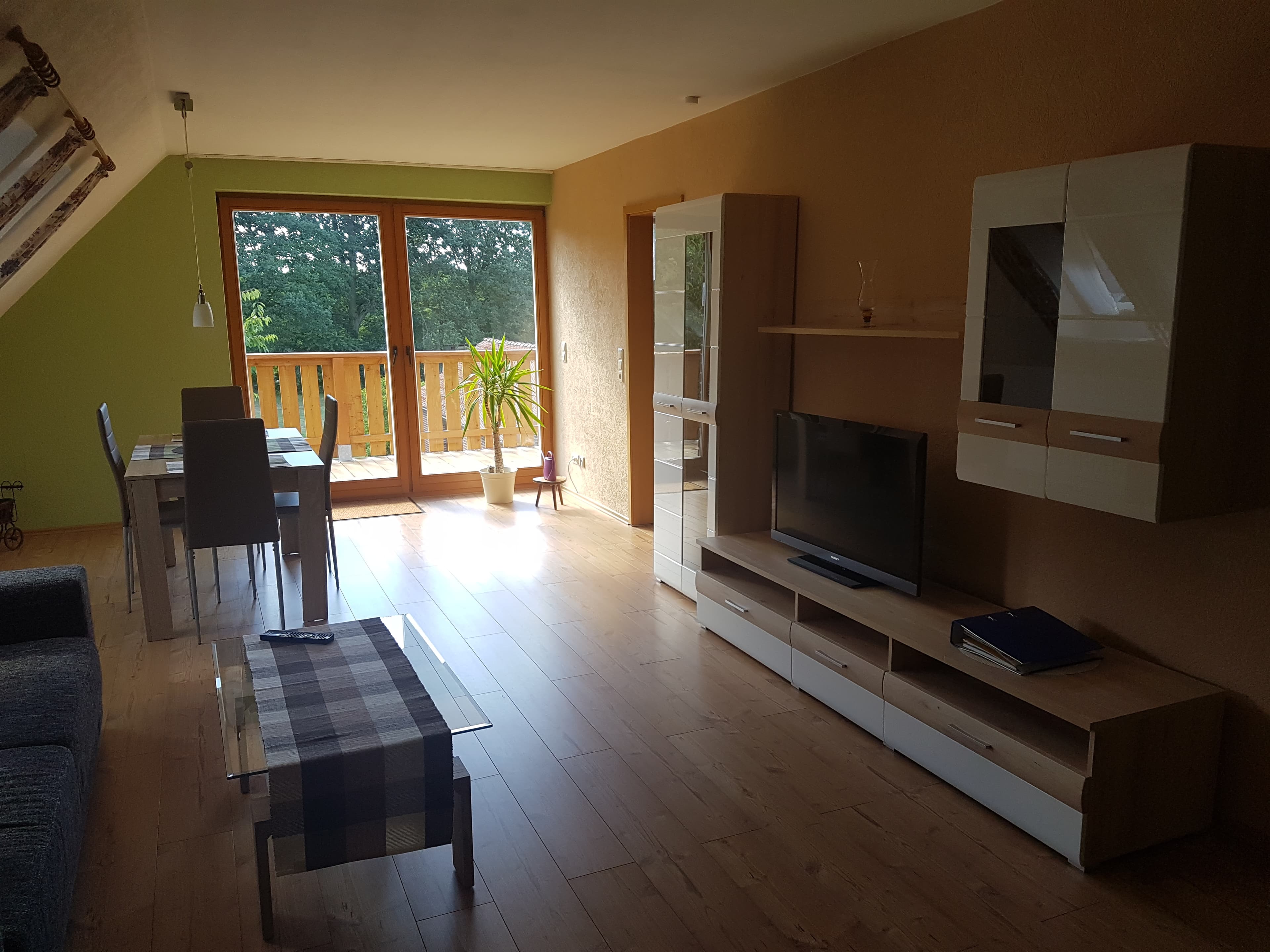 Wohnzimmer in der Ferienwohnung am Seepark in Bad Bodenteich