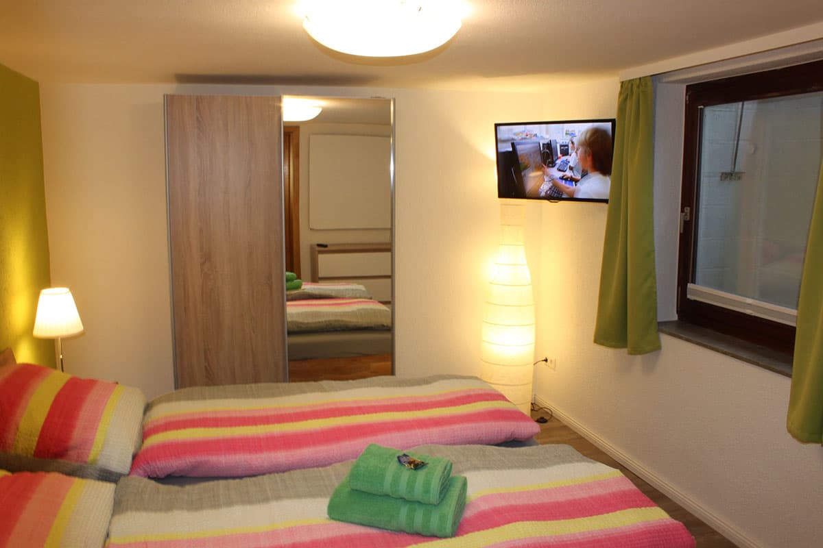 Schlafzimmer unten im Ferienhaus