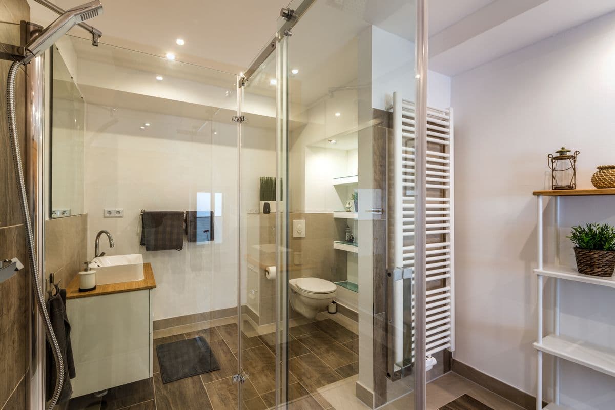 Badezimmer in der Ferienwohnung "An der alten Wassermühle" in Müden