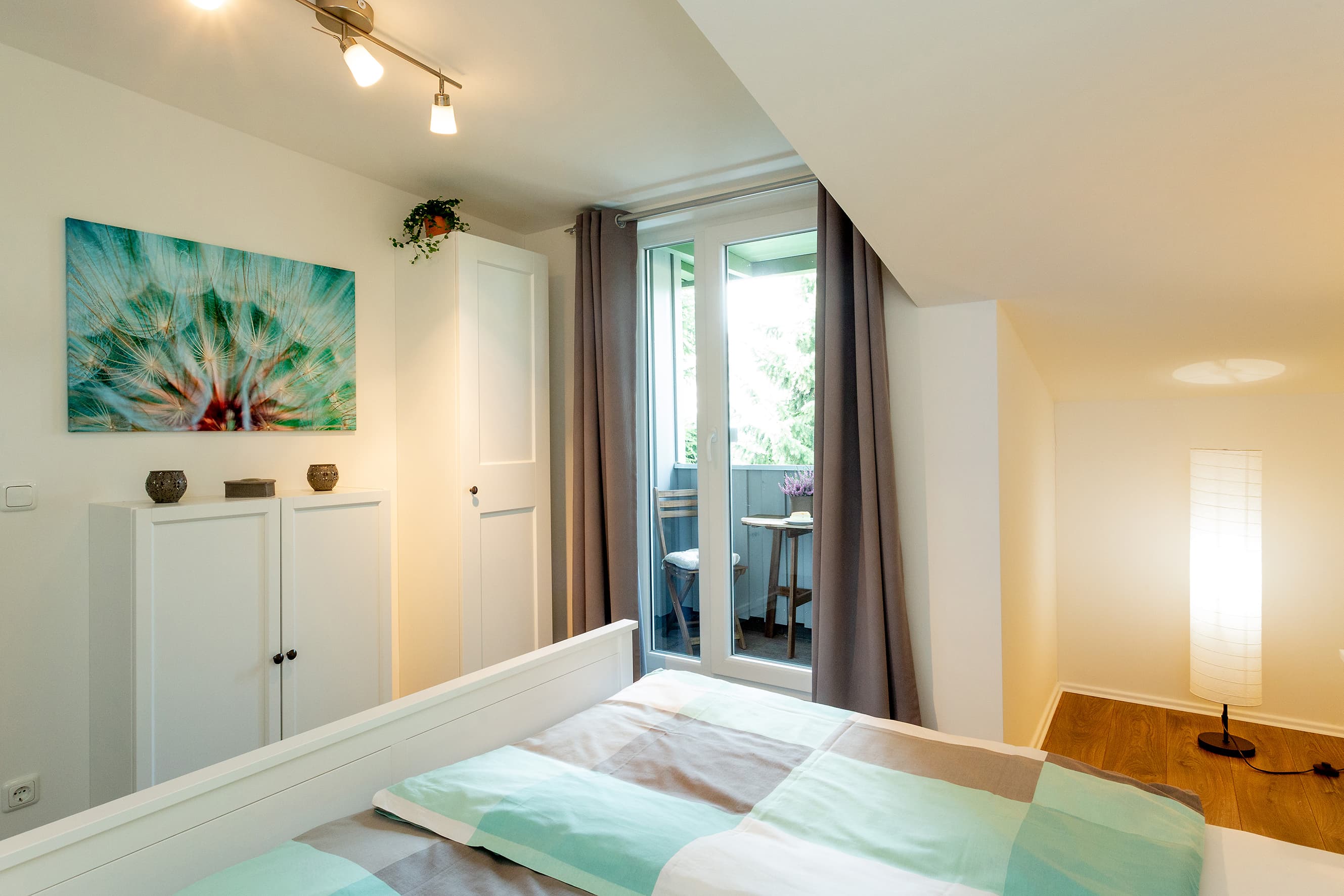 Schlafzimmer in der Ferienwohnung Zur Heideblüte in Toppenstedt