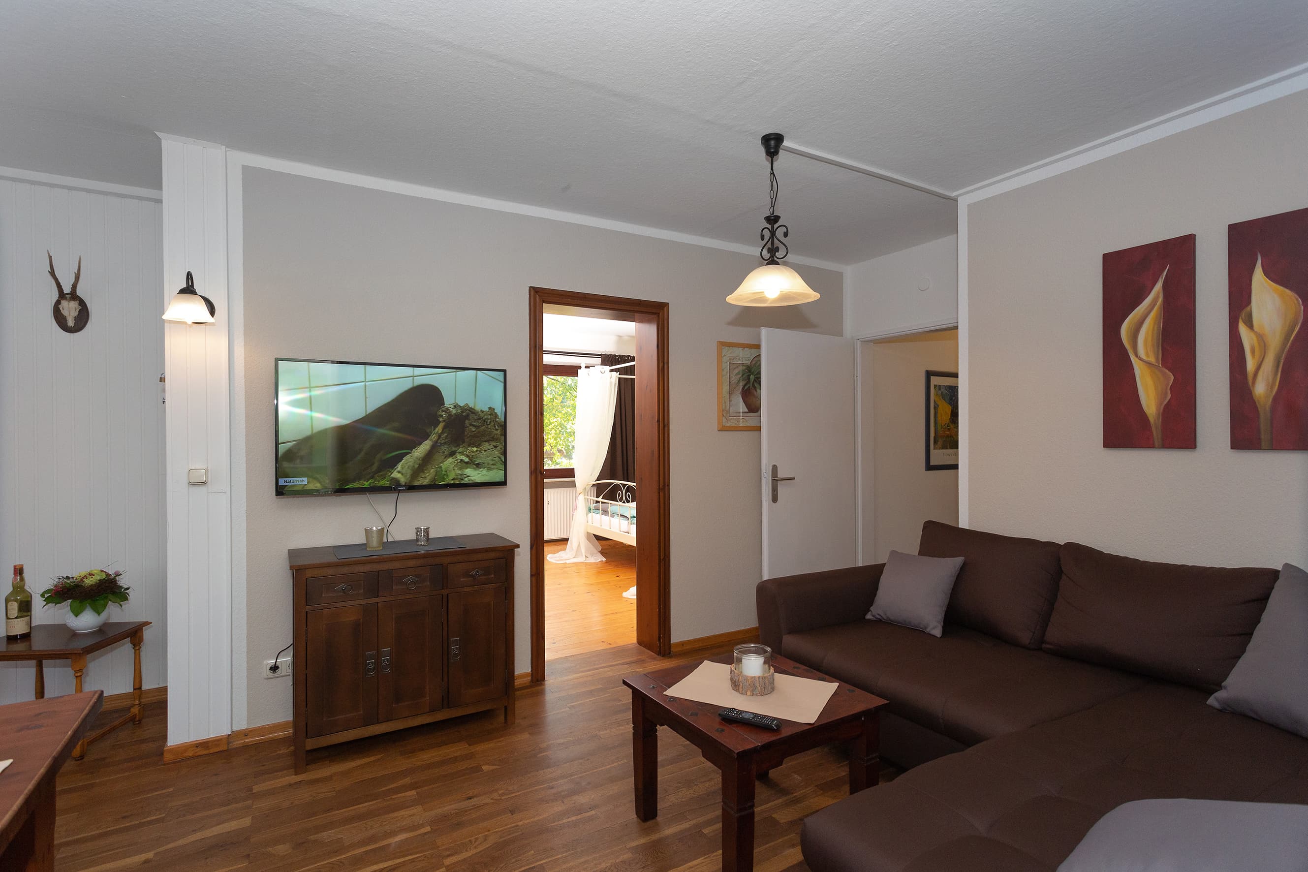 Wohnzimmer in der Ferienwohnung Zur Linde in Toppenstedt