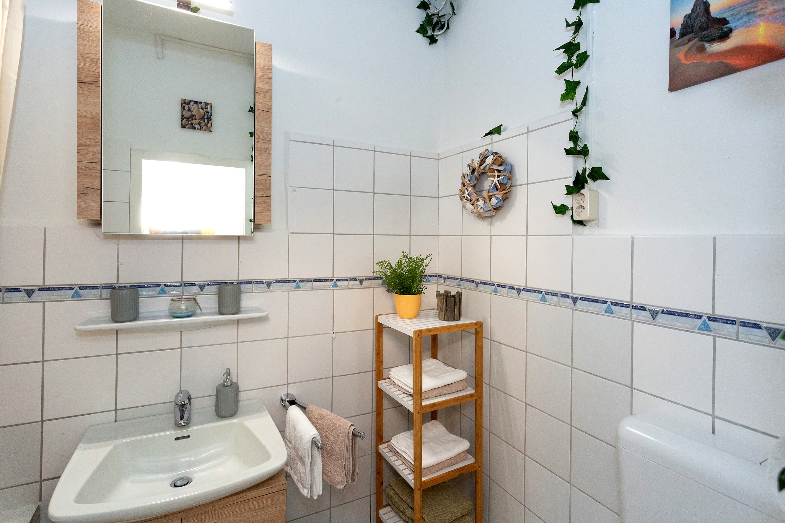 Badezimmer in der Ferienwohnung Zur Linde in Toppenstedt